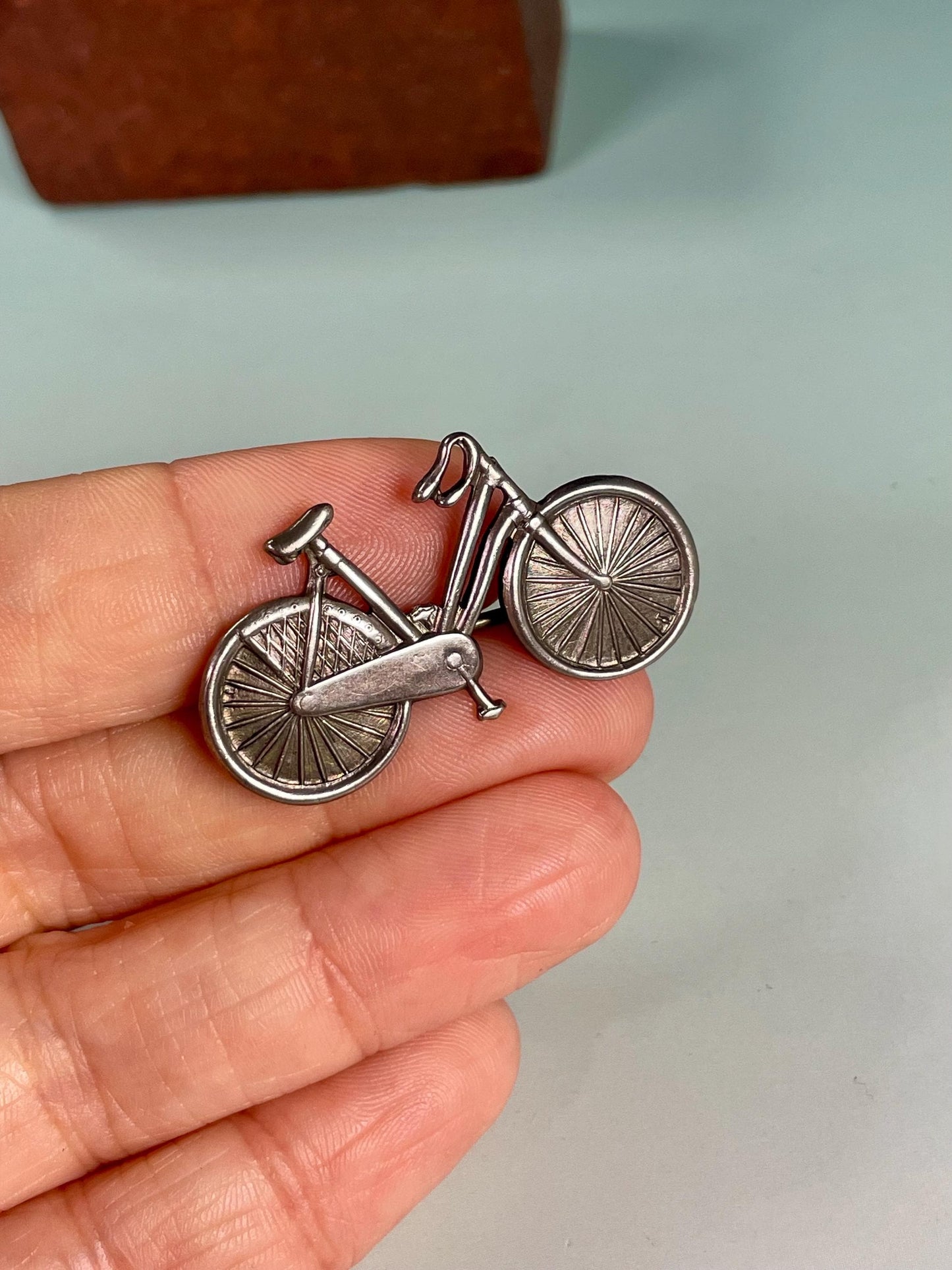 Sterling Silver Bicycle Brooch