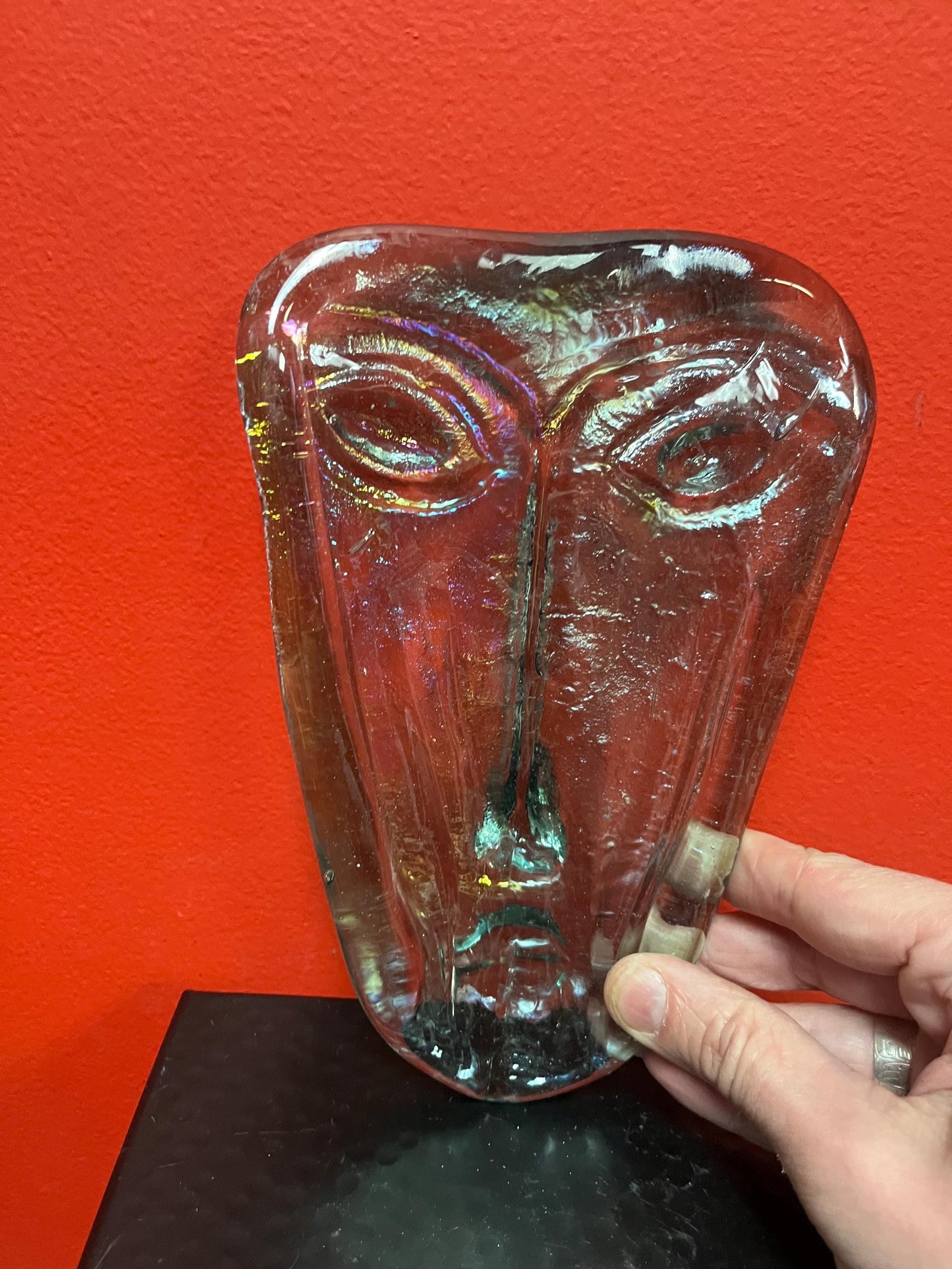 Lovely 8 x 5 inch 1980s JARAUNILLO brothers Mexico sky dreamer plate - great colour and great condition