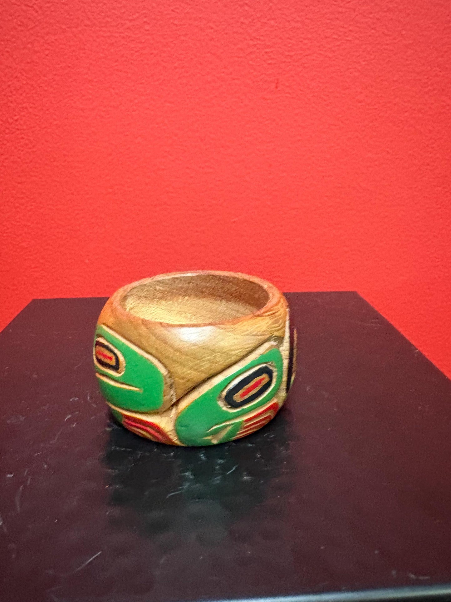 Amazing signed frog bowl 2.5 x 2 high by Lambert Goldsmith  indigenous first nations Pacific Northwest Coast frog bowl- wow