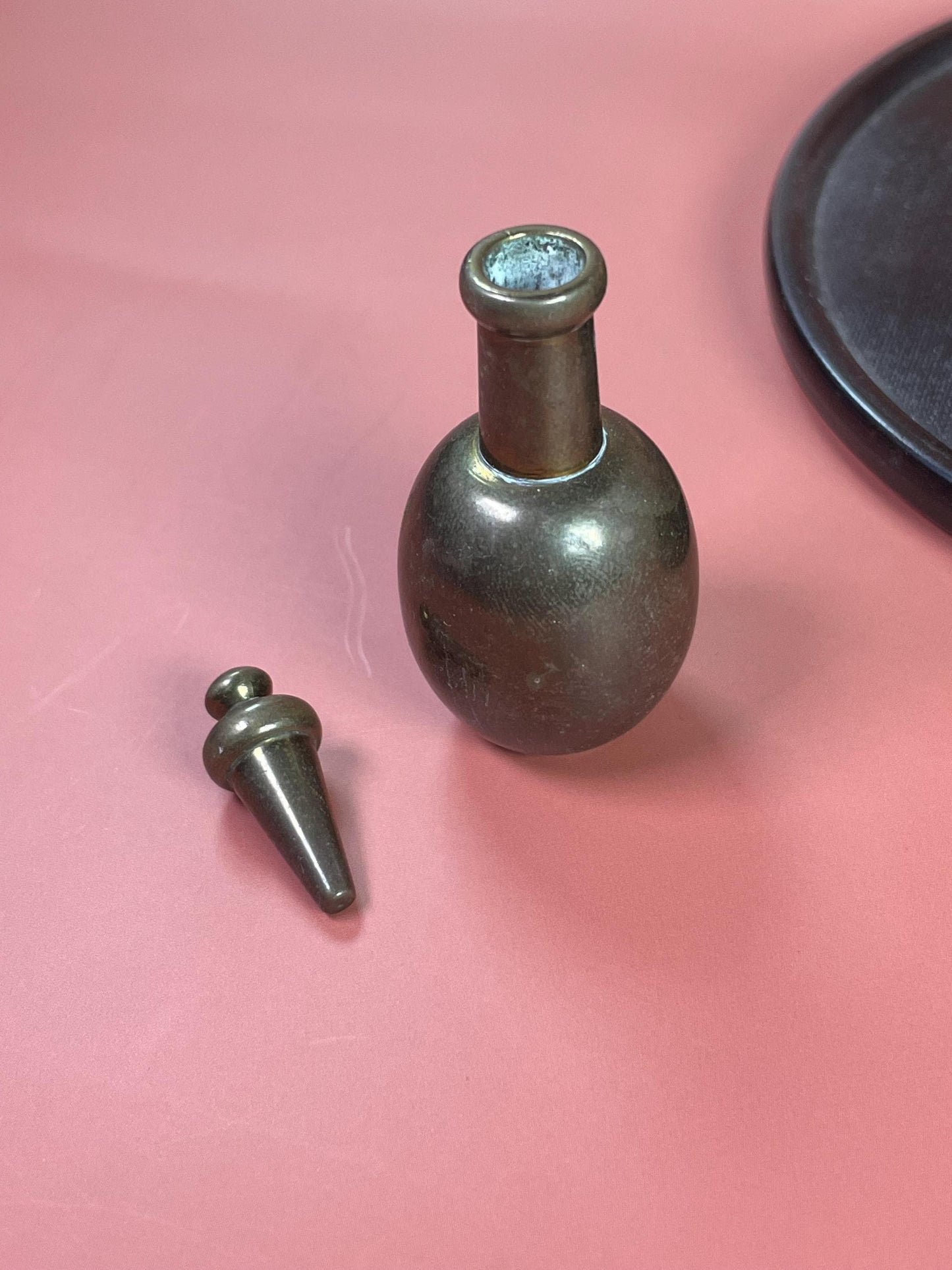 Set of Miniature Brass Bottle/Cup Set with Tray