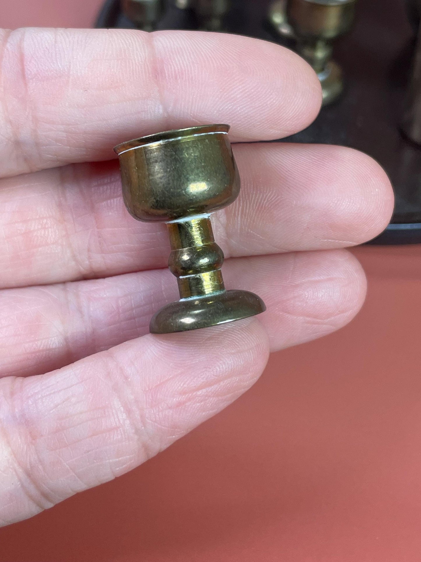 Set of Miniature Brass Bottle/Cup Set with Tray