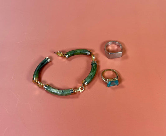 Jade Bracelet and Two Rings
