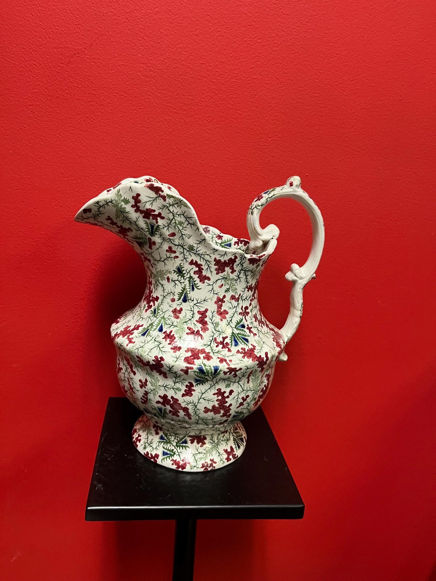 Stunning antique early 19 century flower porcelain jug  English beauty  see photos  great for flowers perfect condition