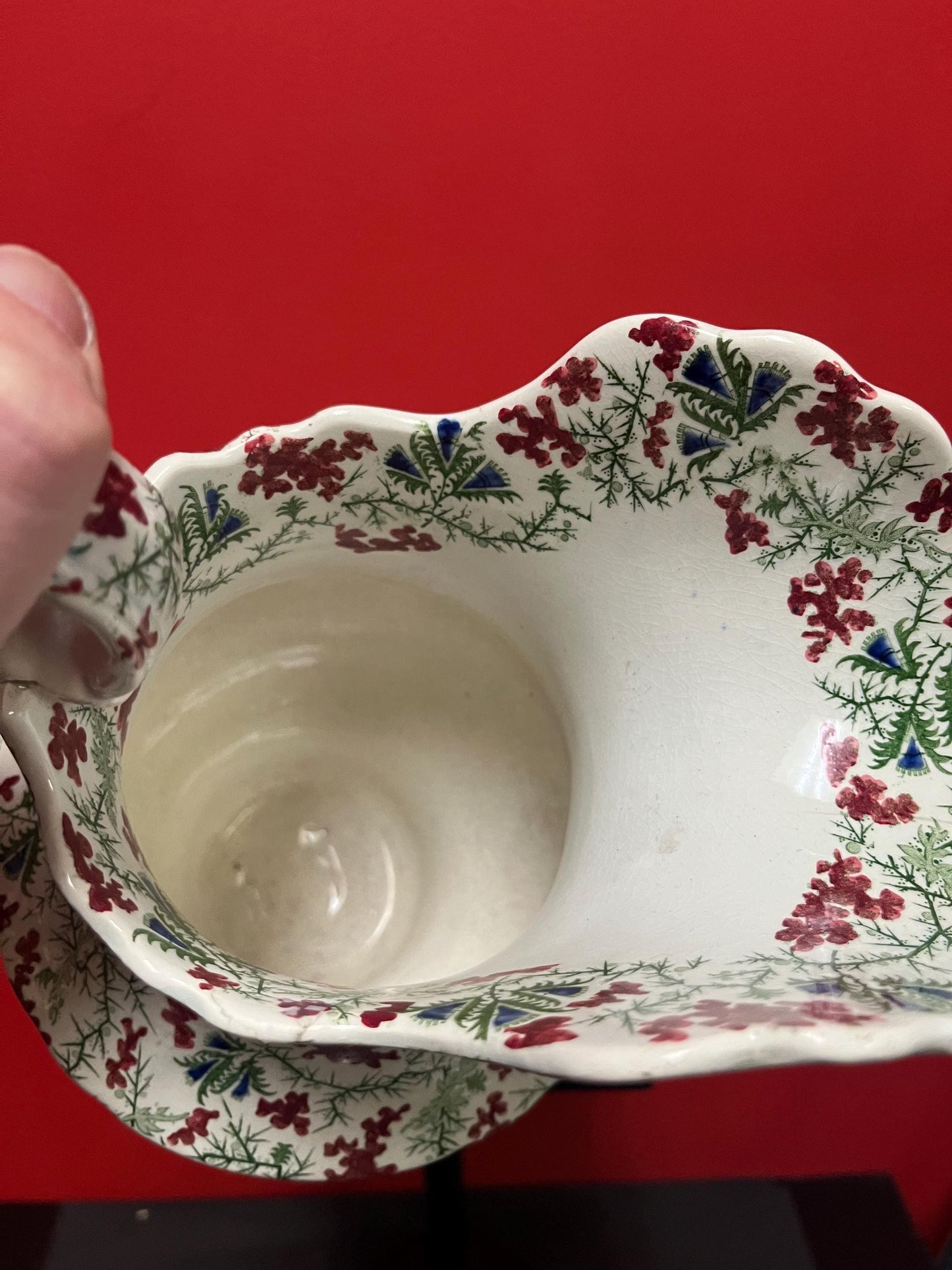 Stunning antique early 19 century flower porcelain jug  English beauty  see photos  great for flowers perfect condition