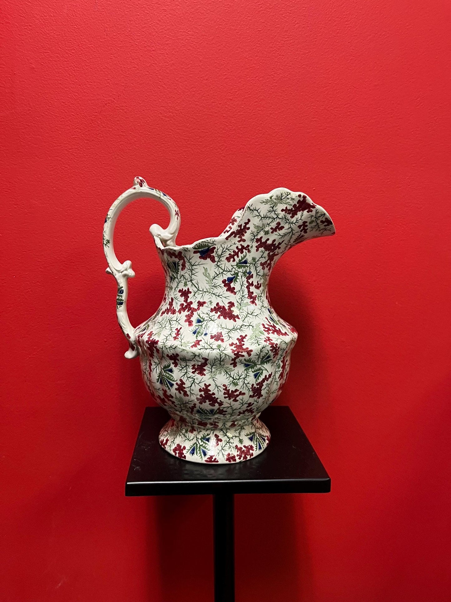 Stunning antique early 19 century flower porcelain jug  English beauty  see photos  great for flowers perfect condition