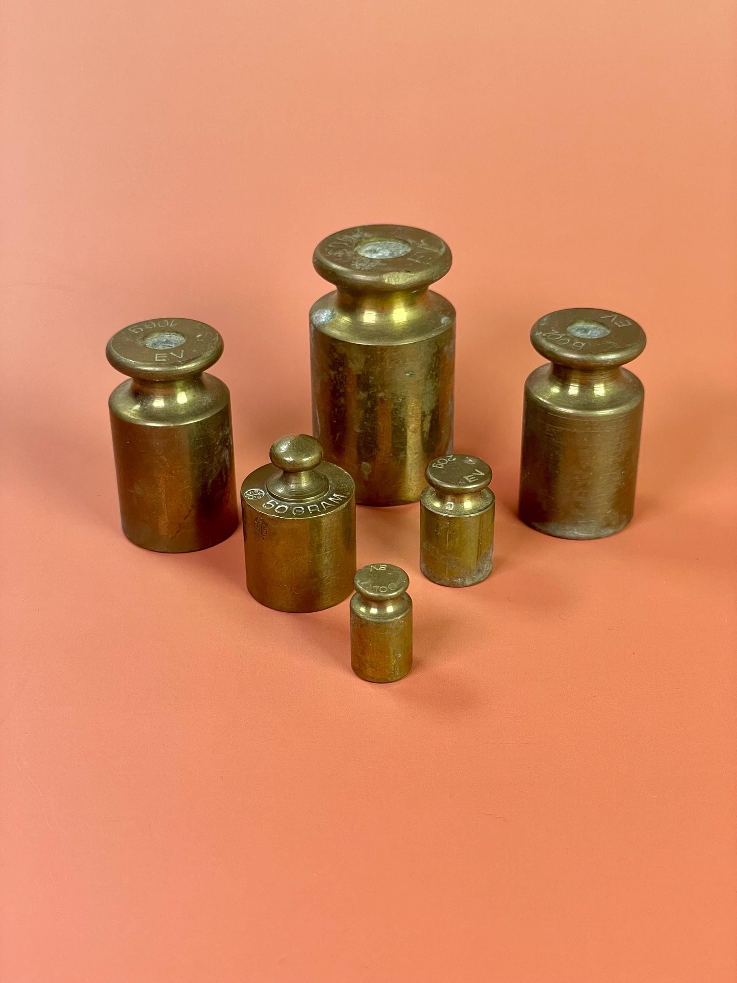 Set of 6 Miniature Scale Weights