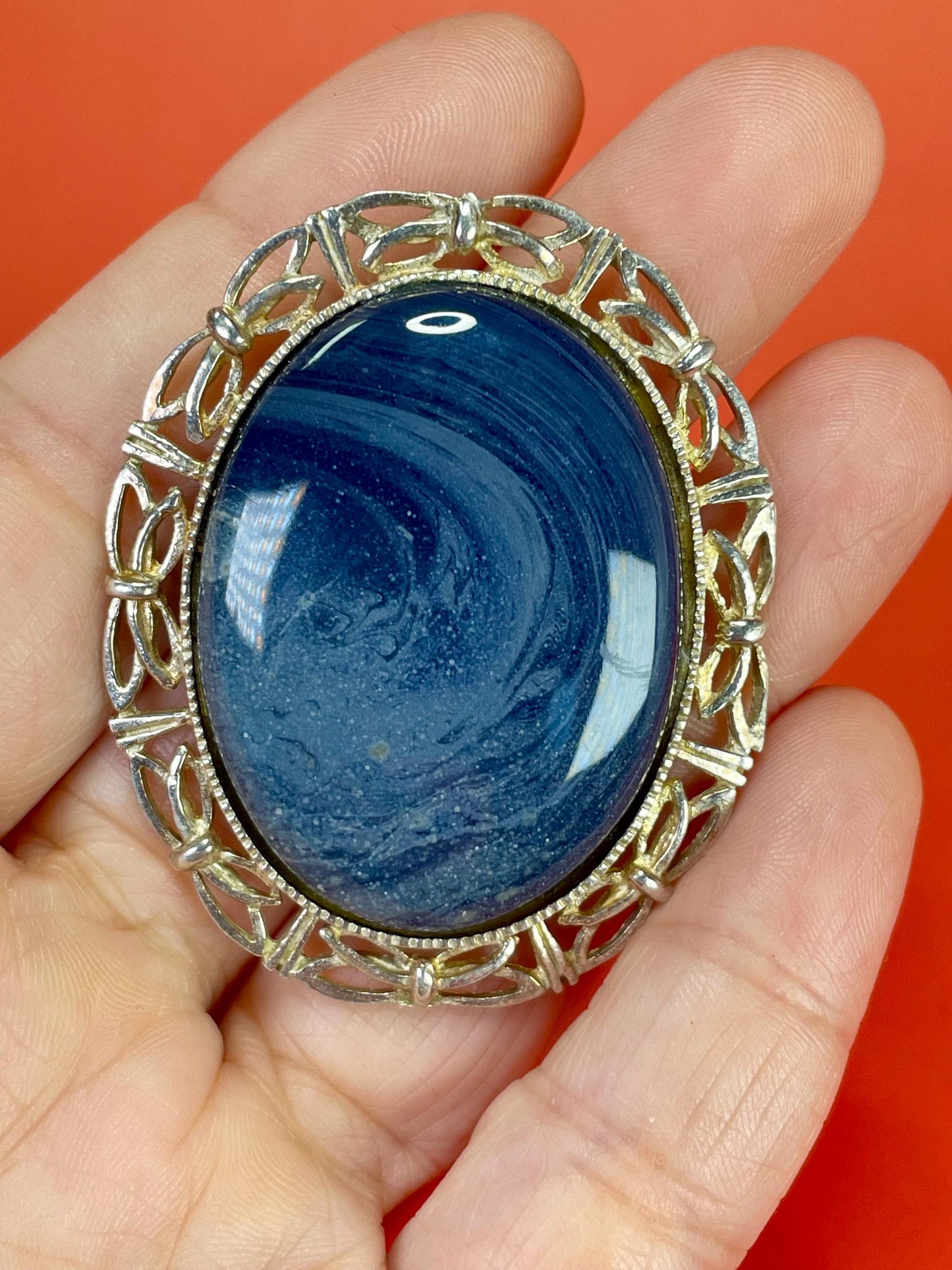 Stunning Sterling Silver and Stone Brooch