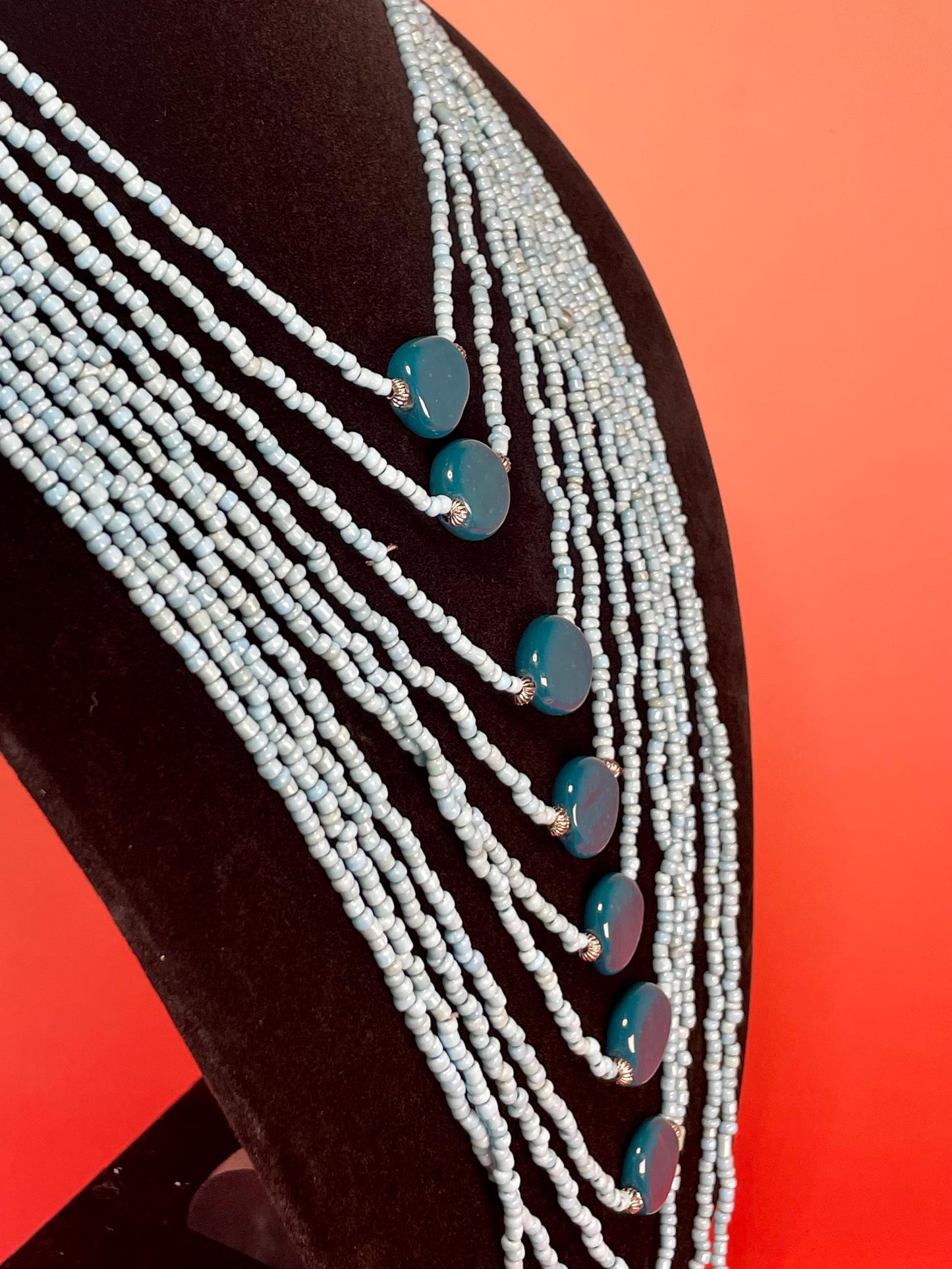 Elegant Turquoise and stone Beaded Layered Necklace