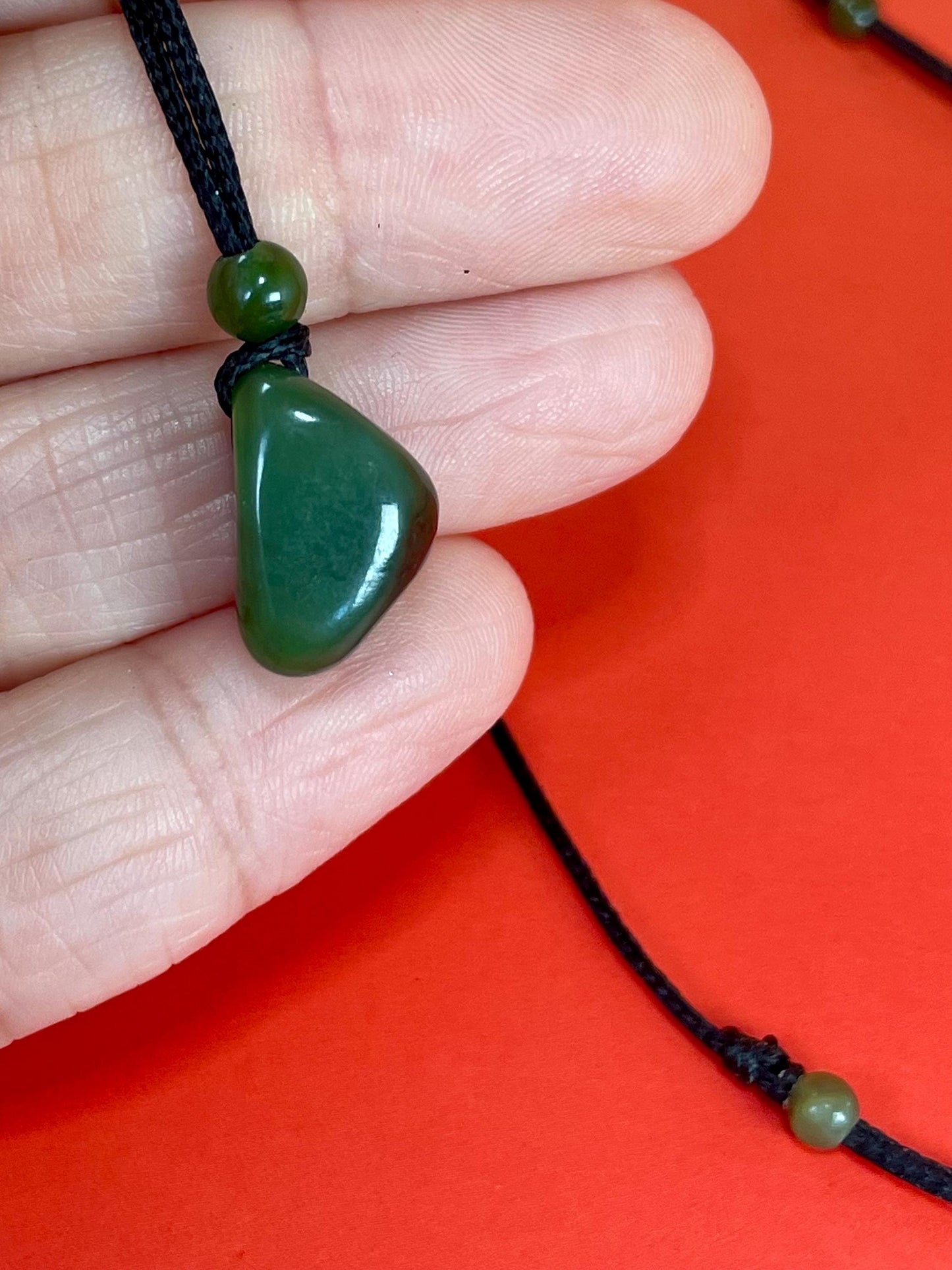 Charming Little Jade Stone pendant necklace - Adjustible