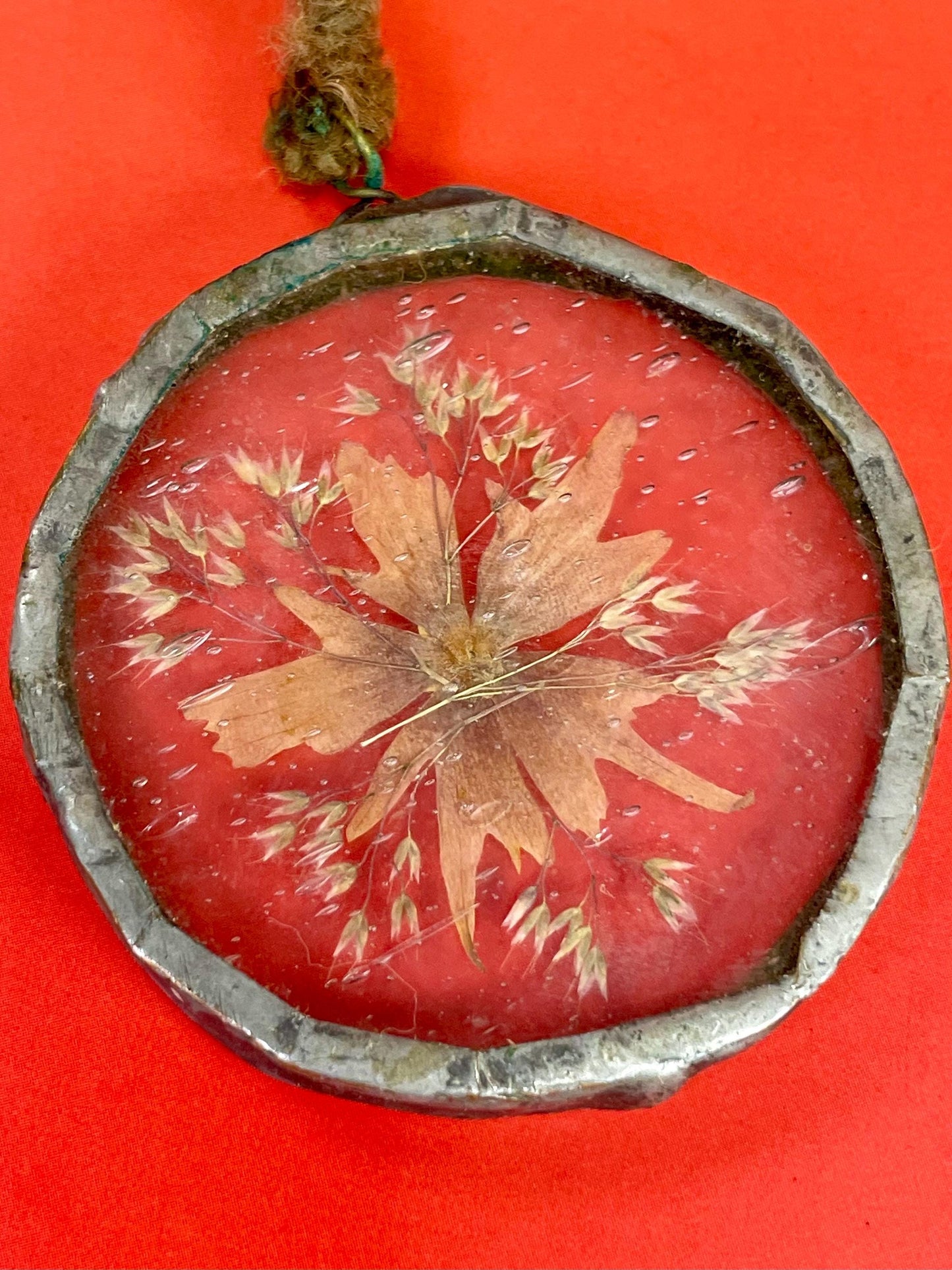 Beautiful Pressed Flower in Glass Pendant Necklace