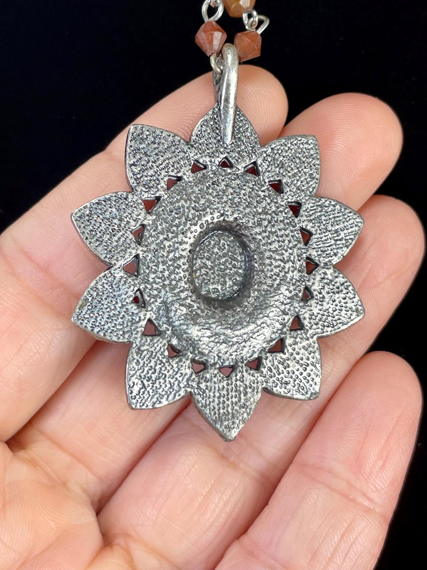 Vintage Boho Floral Pendant Necklace