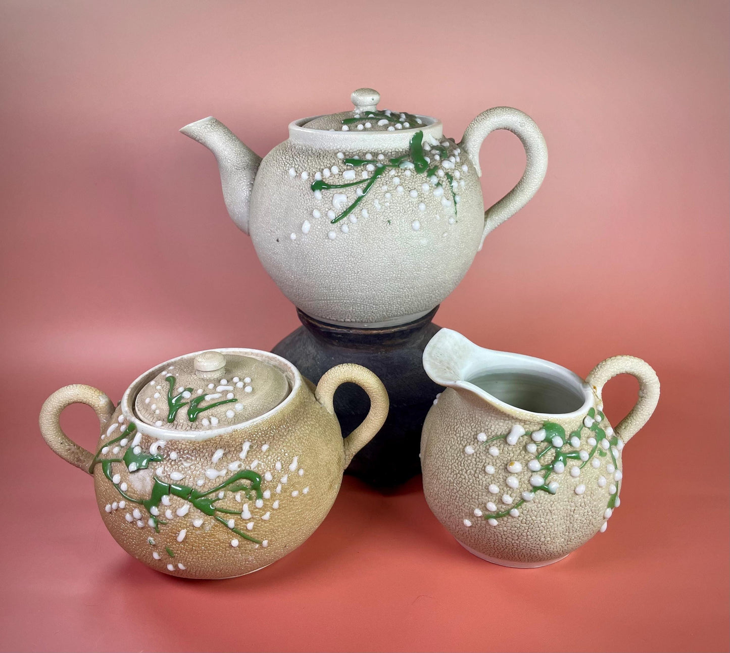 Japanese Antique Sharkskin Porcelain Tea Set