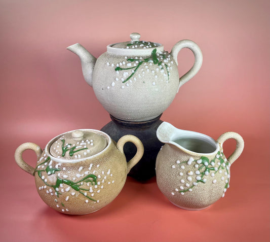 Japanese Antique Sharkskin Porcelain Tea Set