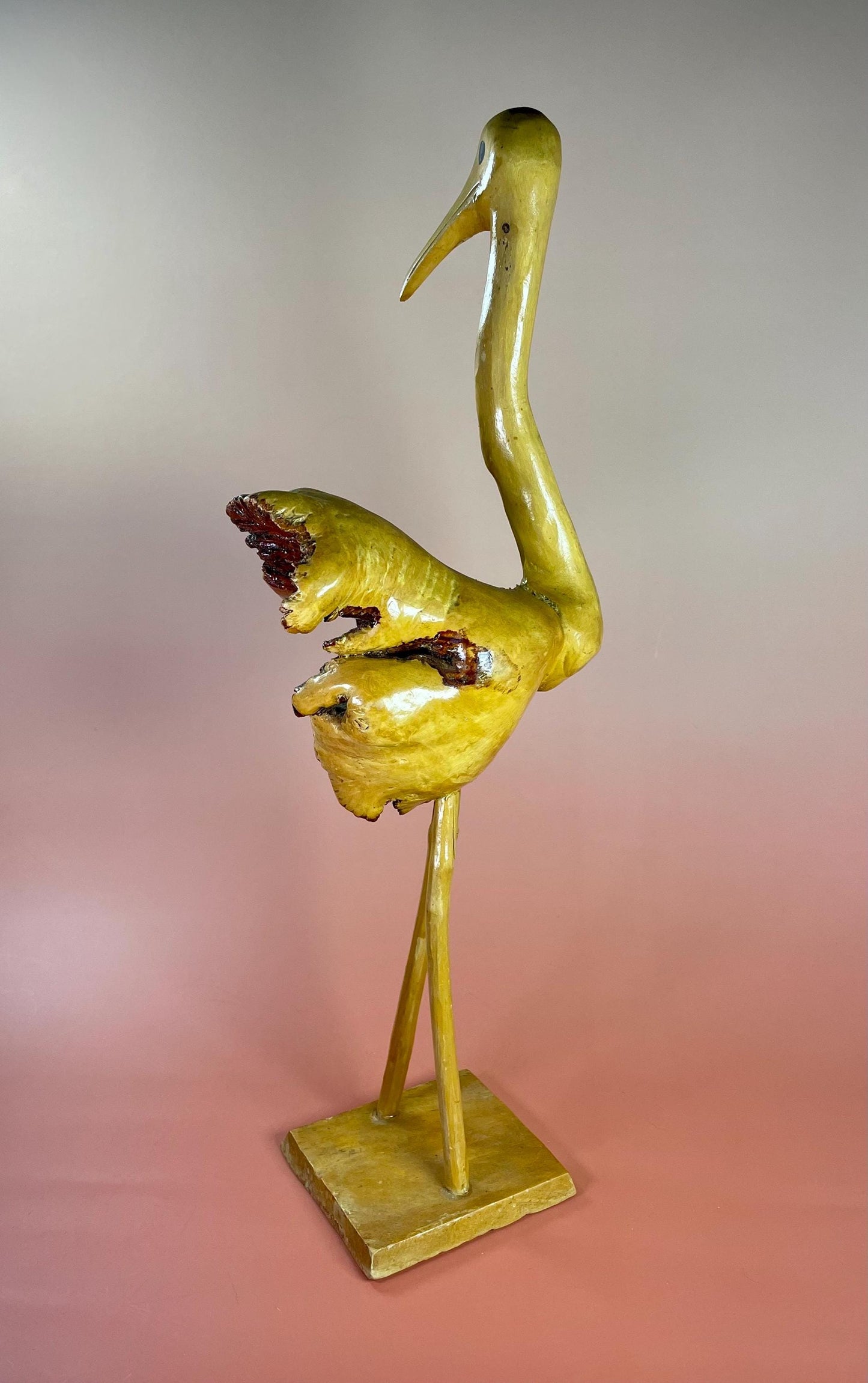 Stunning 15 inch Burl Wood Ostrich