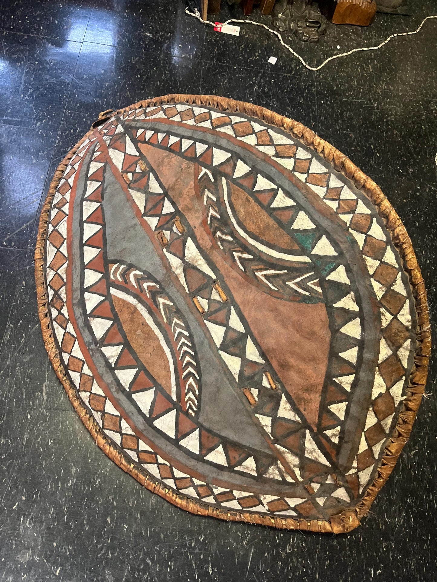 Super massive 38 x 22 inch authentic antique African shield  -  good old condition