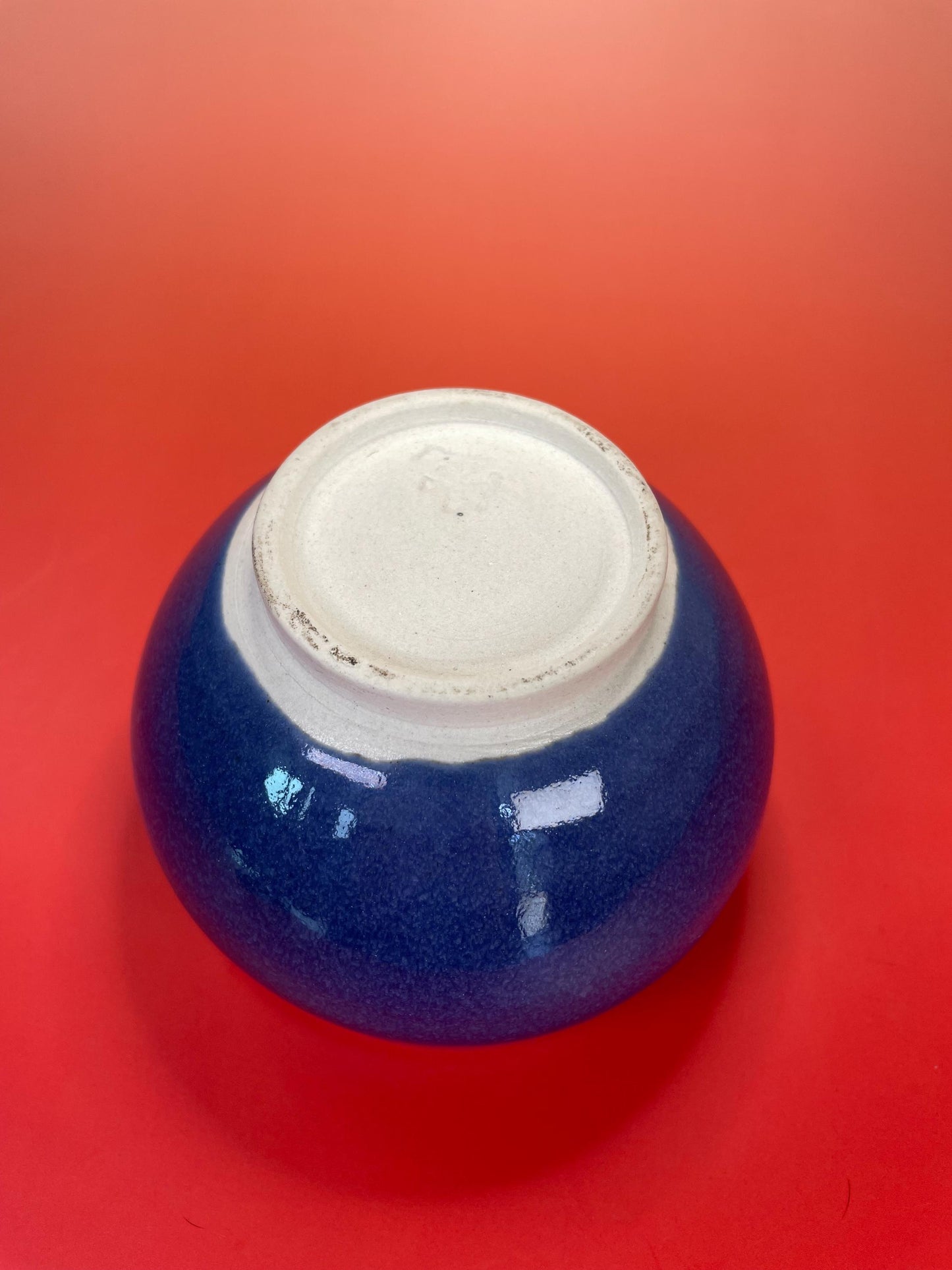 Unique 4.5 x 3 inch high Chinese Signed pottery bowl   wonderful glaze