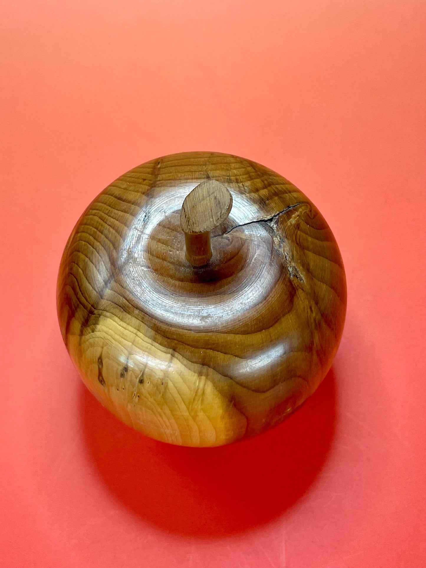 Hand Carved and Polished Wooden Apple