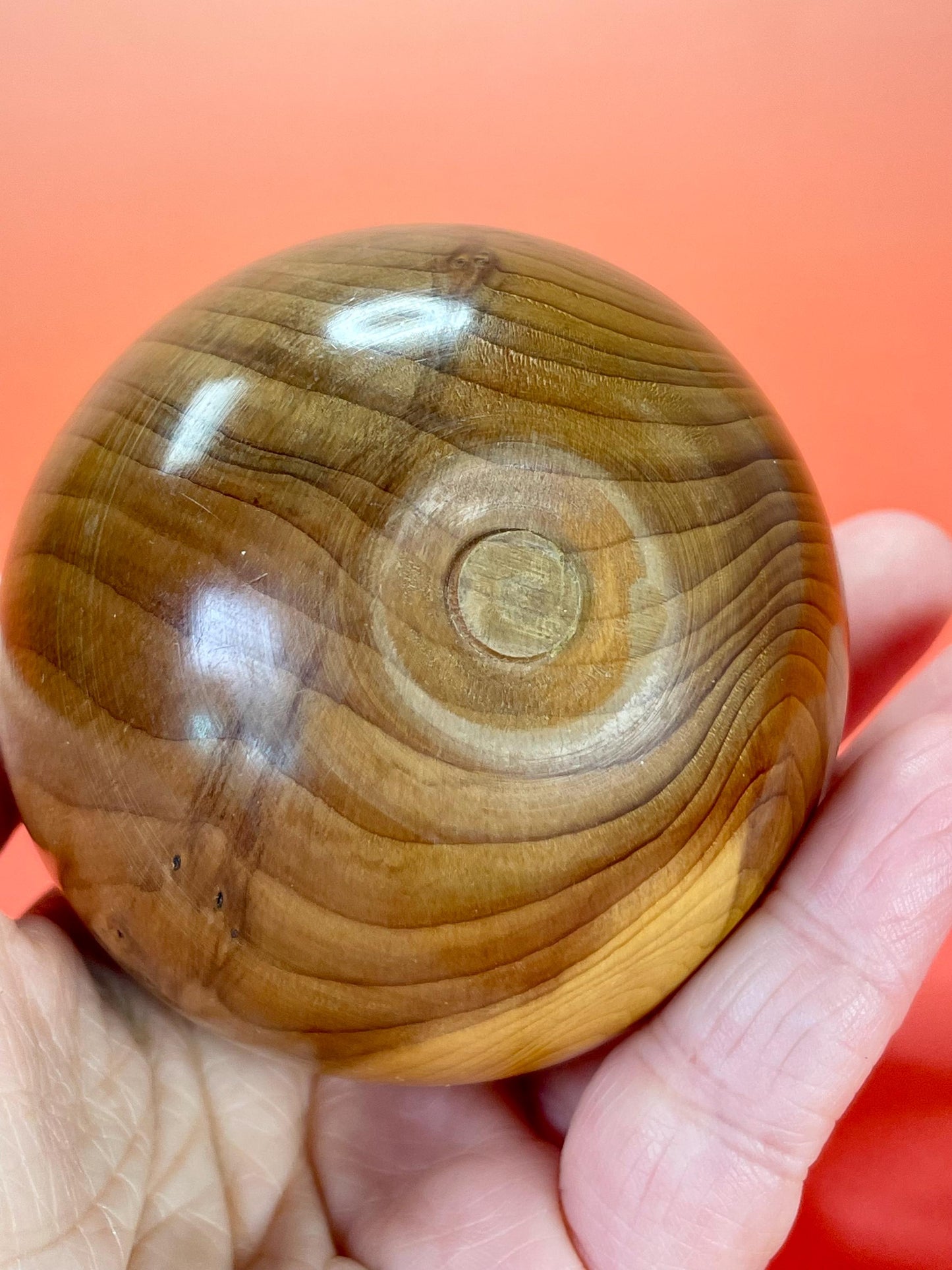 Hand Carved and Polished Wooden Apple