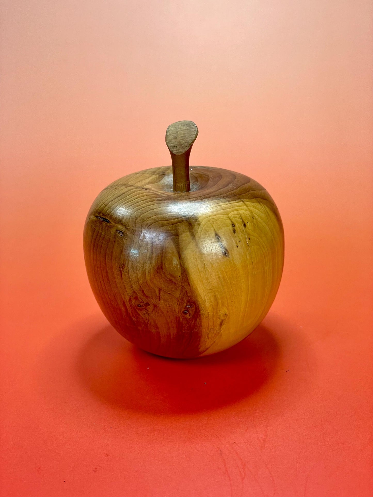 Hand Carved and Polished Wooden Apple
