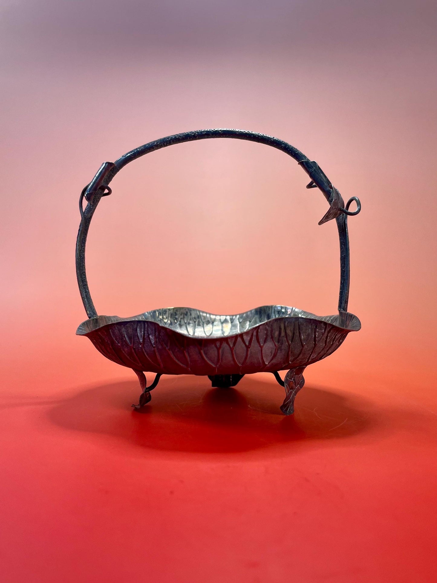 Antique Silver Plated Art Nouveau Lily Pad Dish