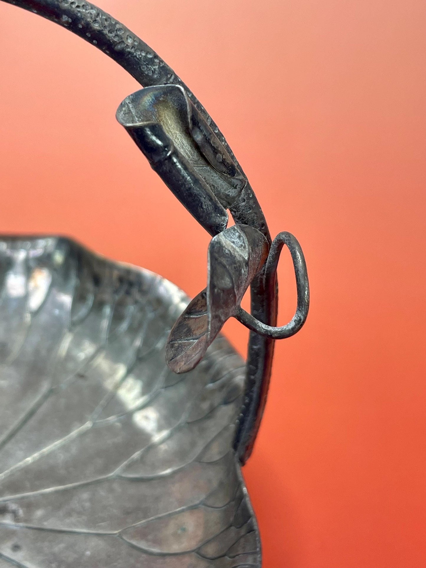 Antique Silver Plated Art Nouveau Lily Pad Dish