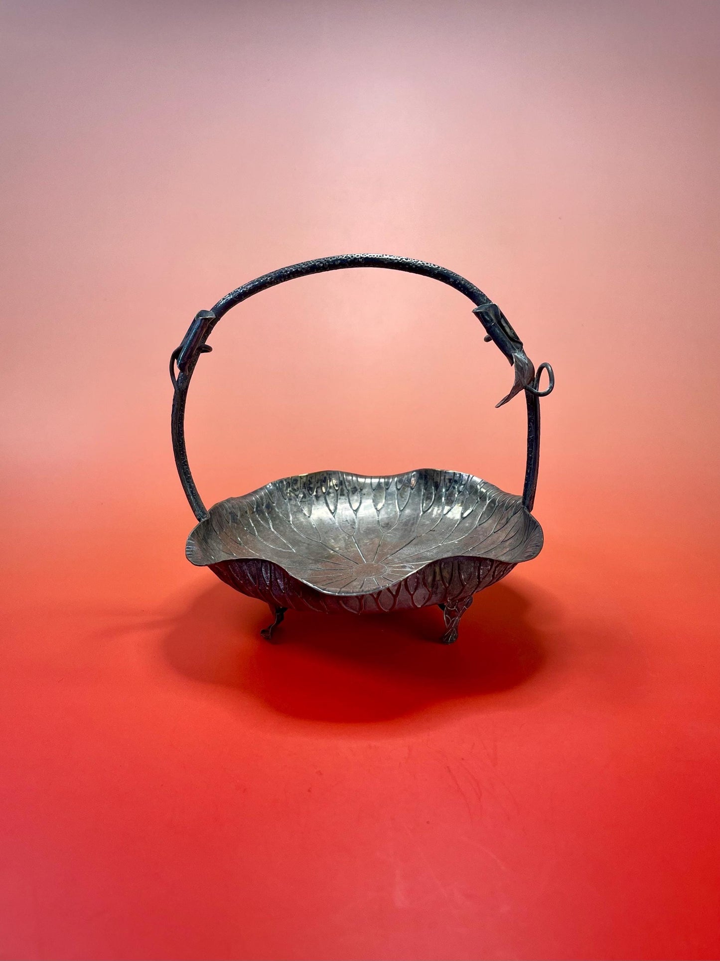 Antique Silver Plated Art Nouveau Lily Pad Dish