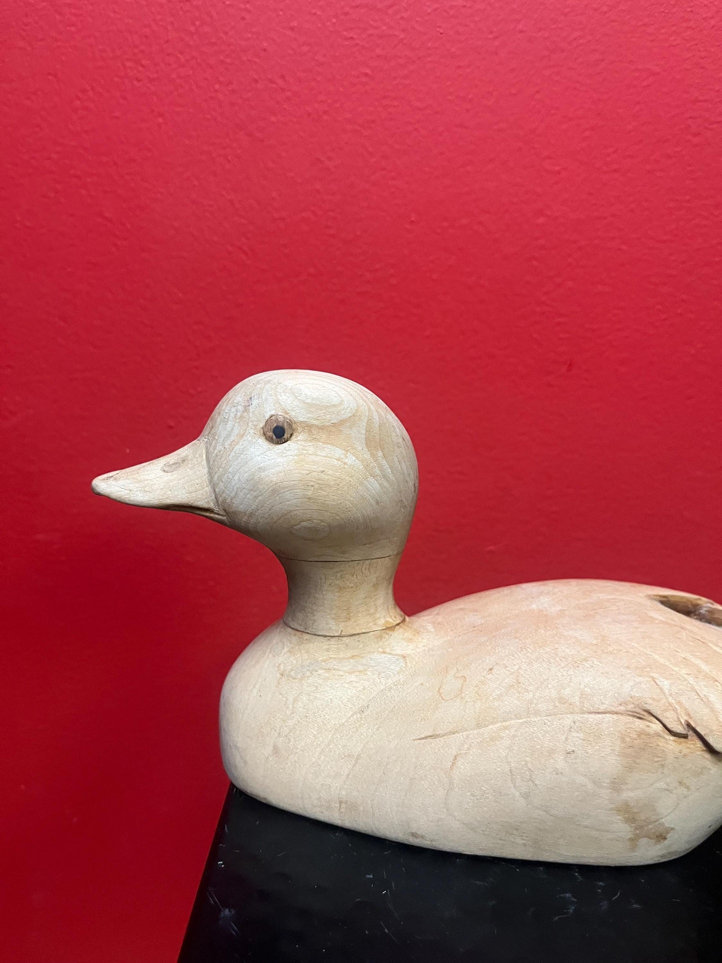 Beautiful signed 12 inch long Canadian cedar duck -   Great detail - simply perfect  wow