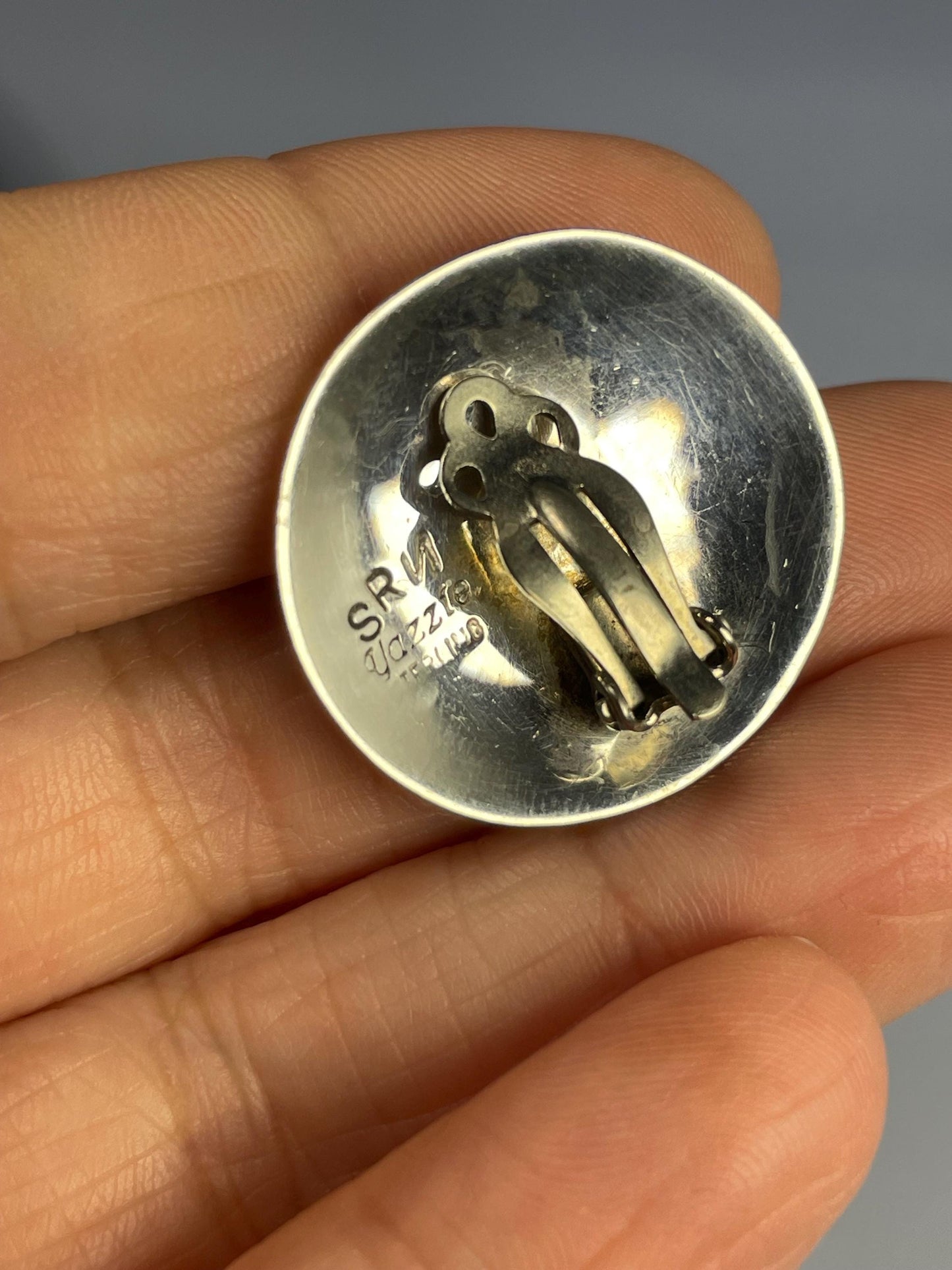 Lovely Pair of Yazzie Navajo Sterling Silver clip on earrings