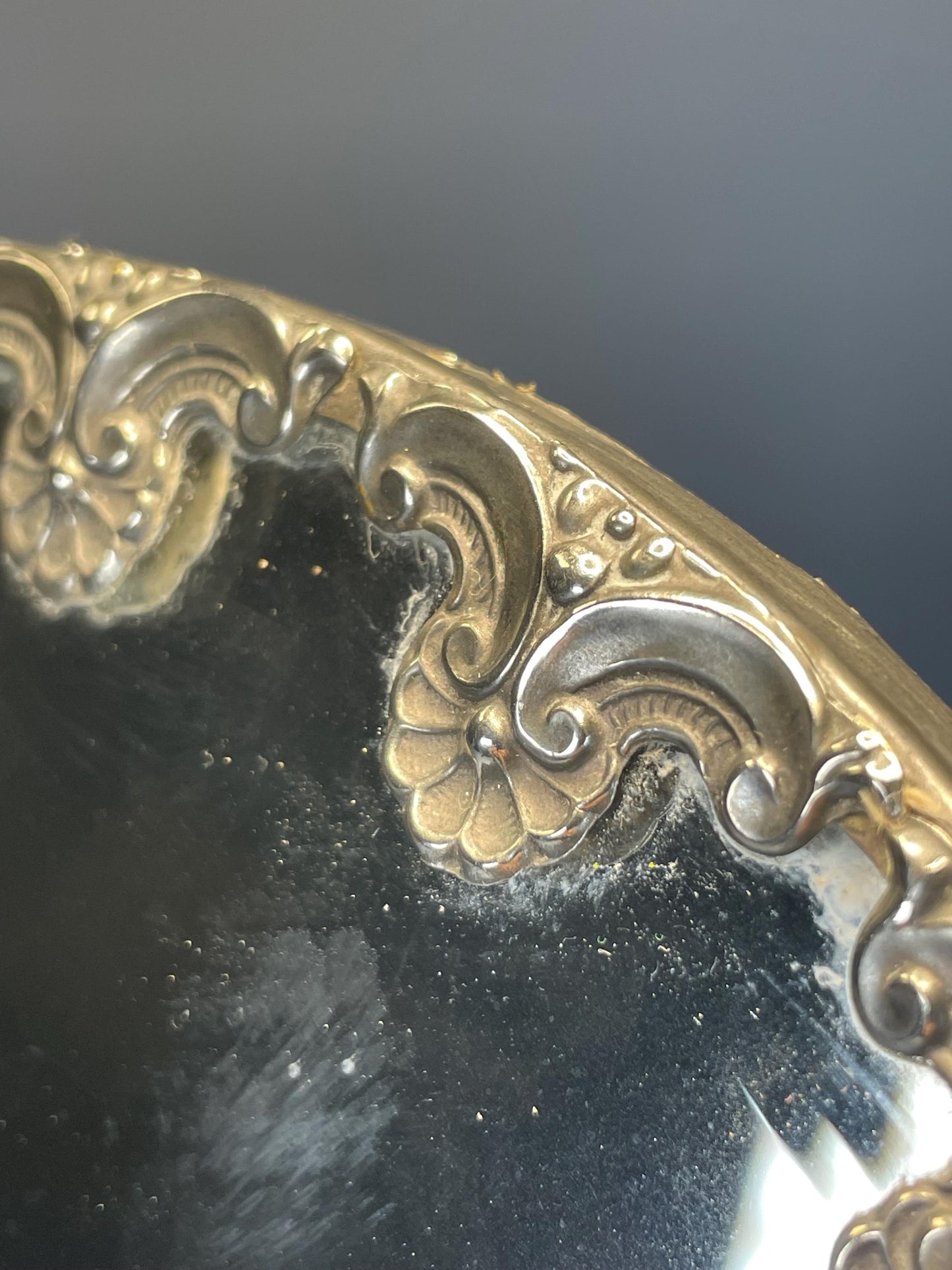 Beautiful Ornate Antique Silver Plated Mirror