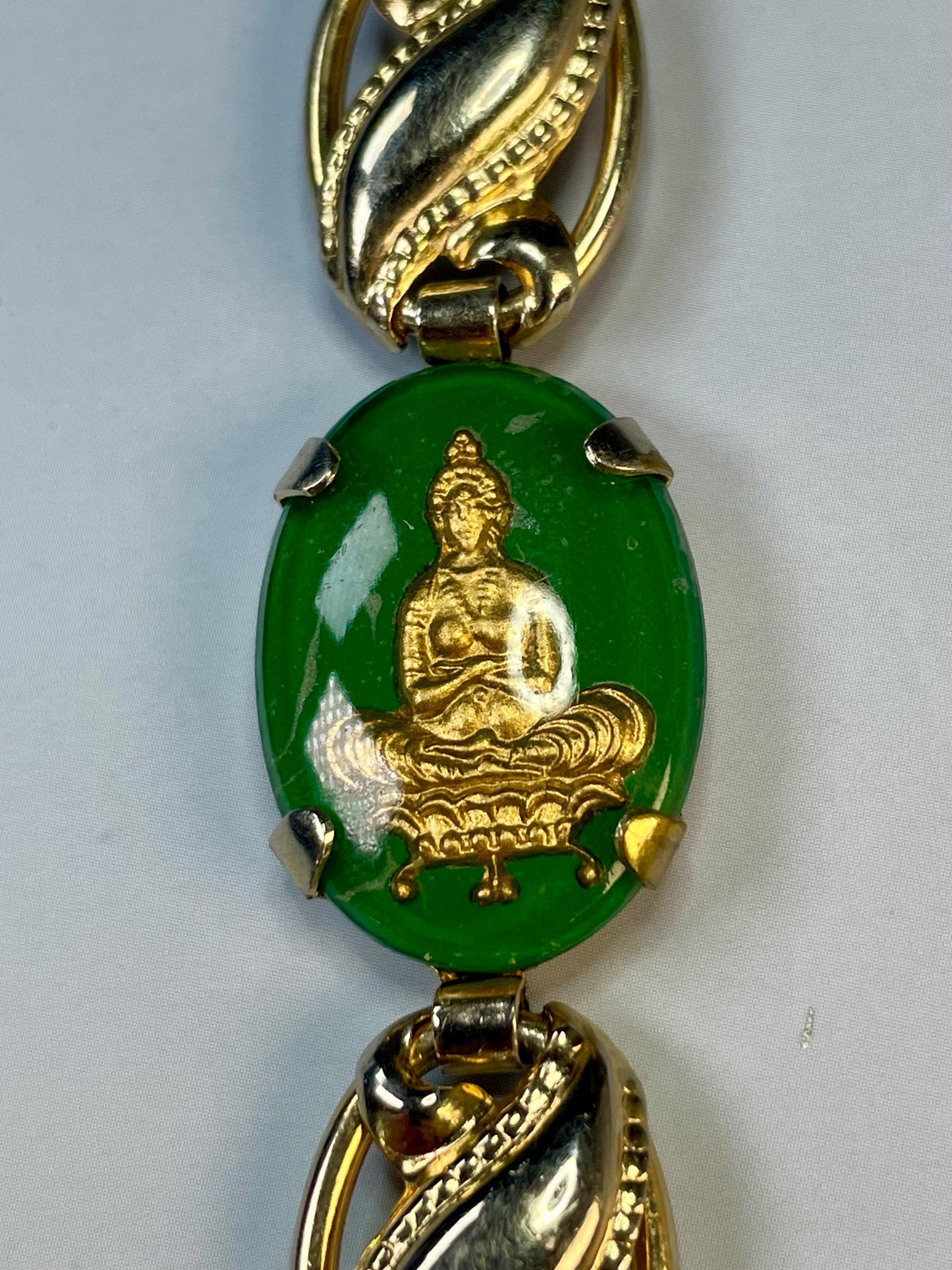 Elegant Vintage Enamel and Gold-Tone Bracelet