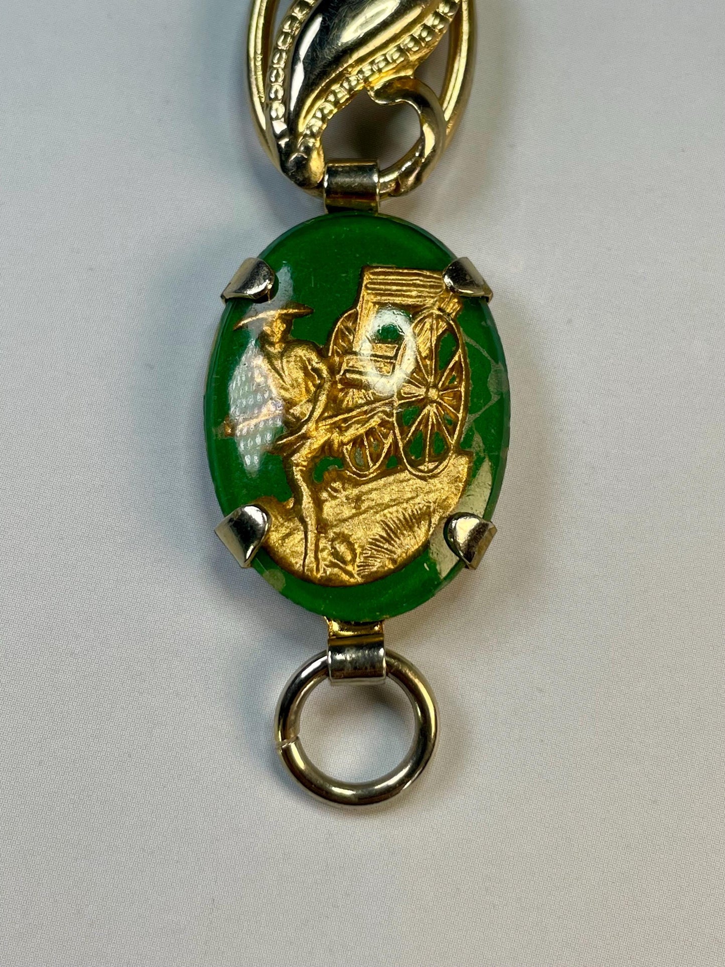 Elegant Vintage Enamel and Gold-Tone Bracelet