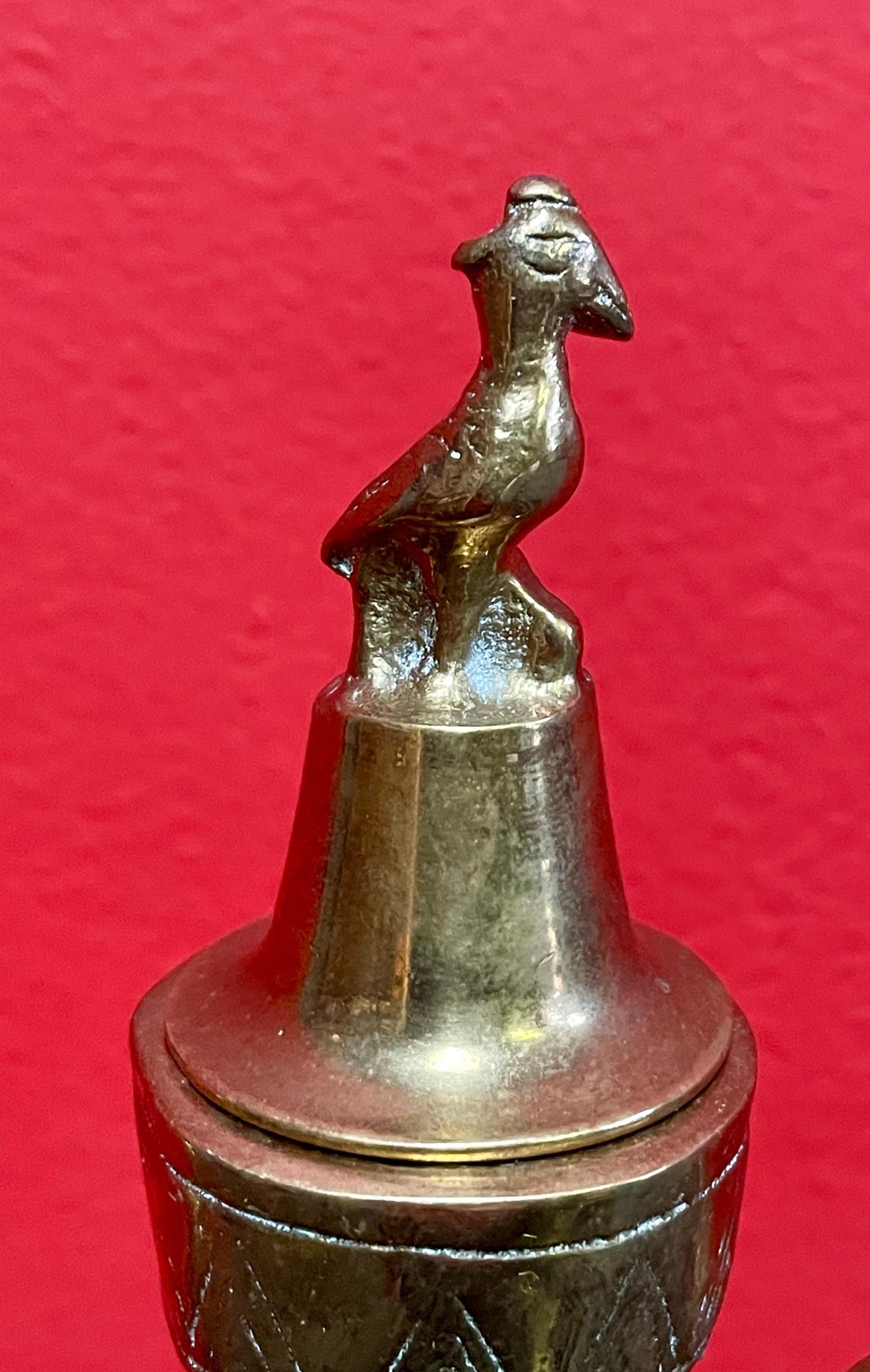 Vintage Solid Brass Etched Indian Oil Dispenser - 7