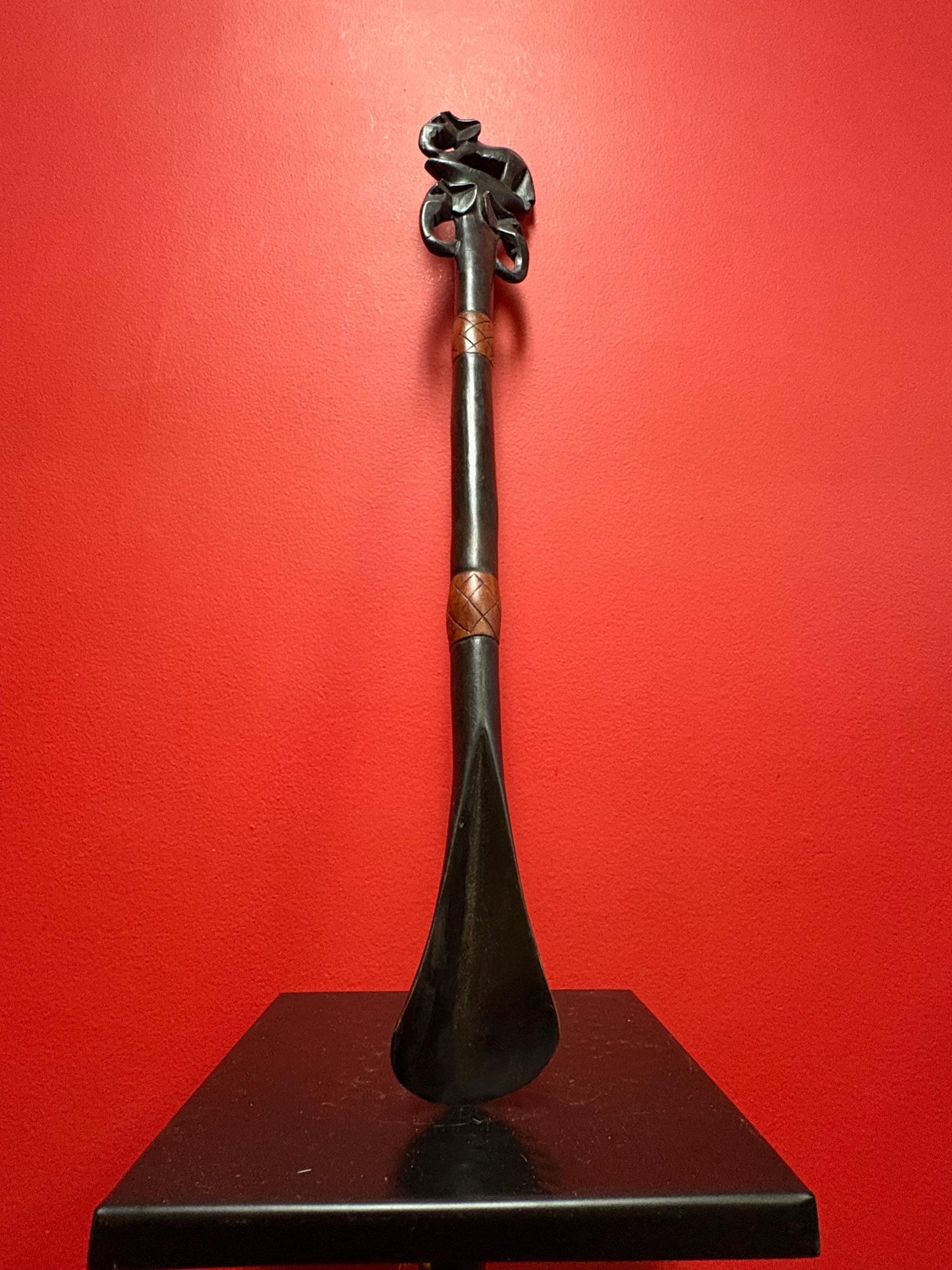 Very cool 1950s unique African elephant motif shoehorn  24 inches long and the very coolest gift  wow