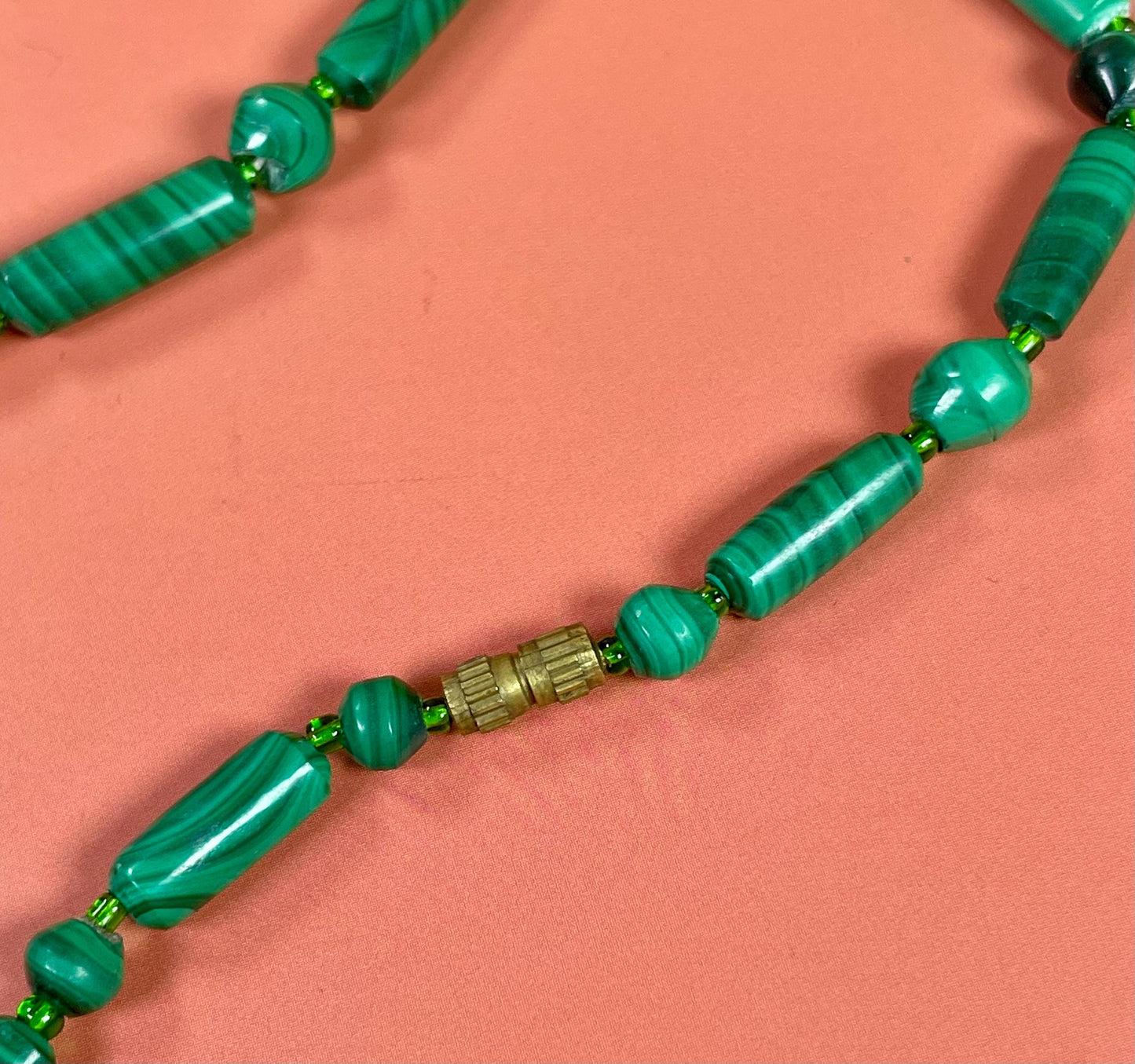 Emerald Coloured Beaded Necklace