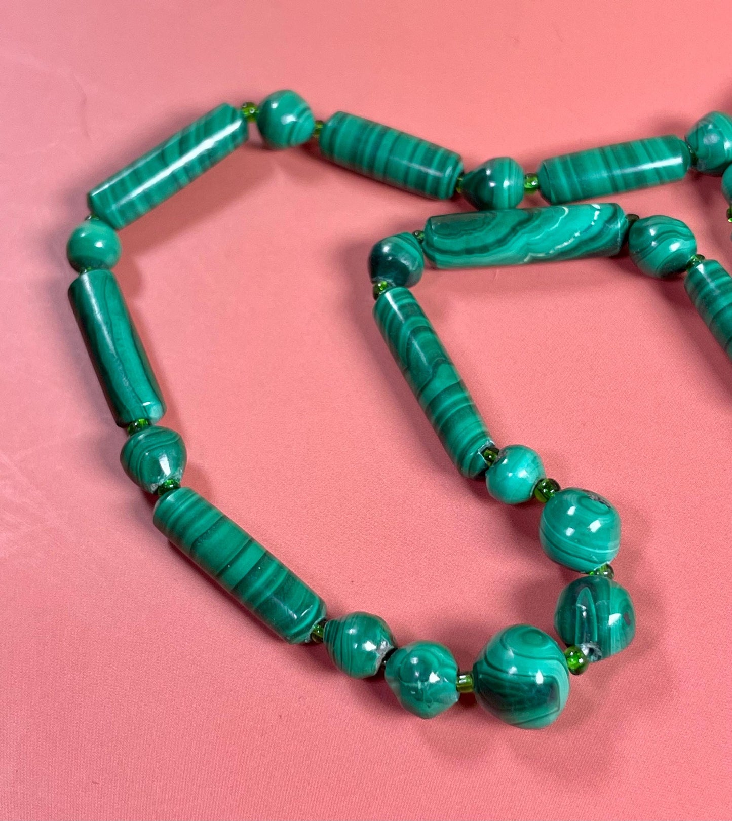 Emerald Coloured Beaded Necklace