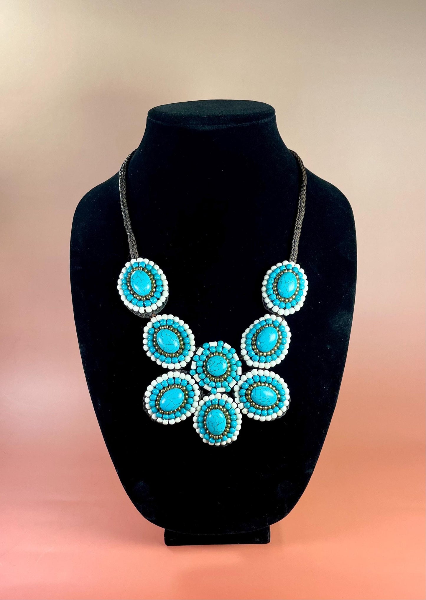 Vintage Crochet and Beaded Necklace