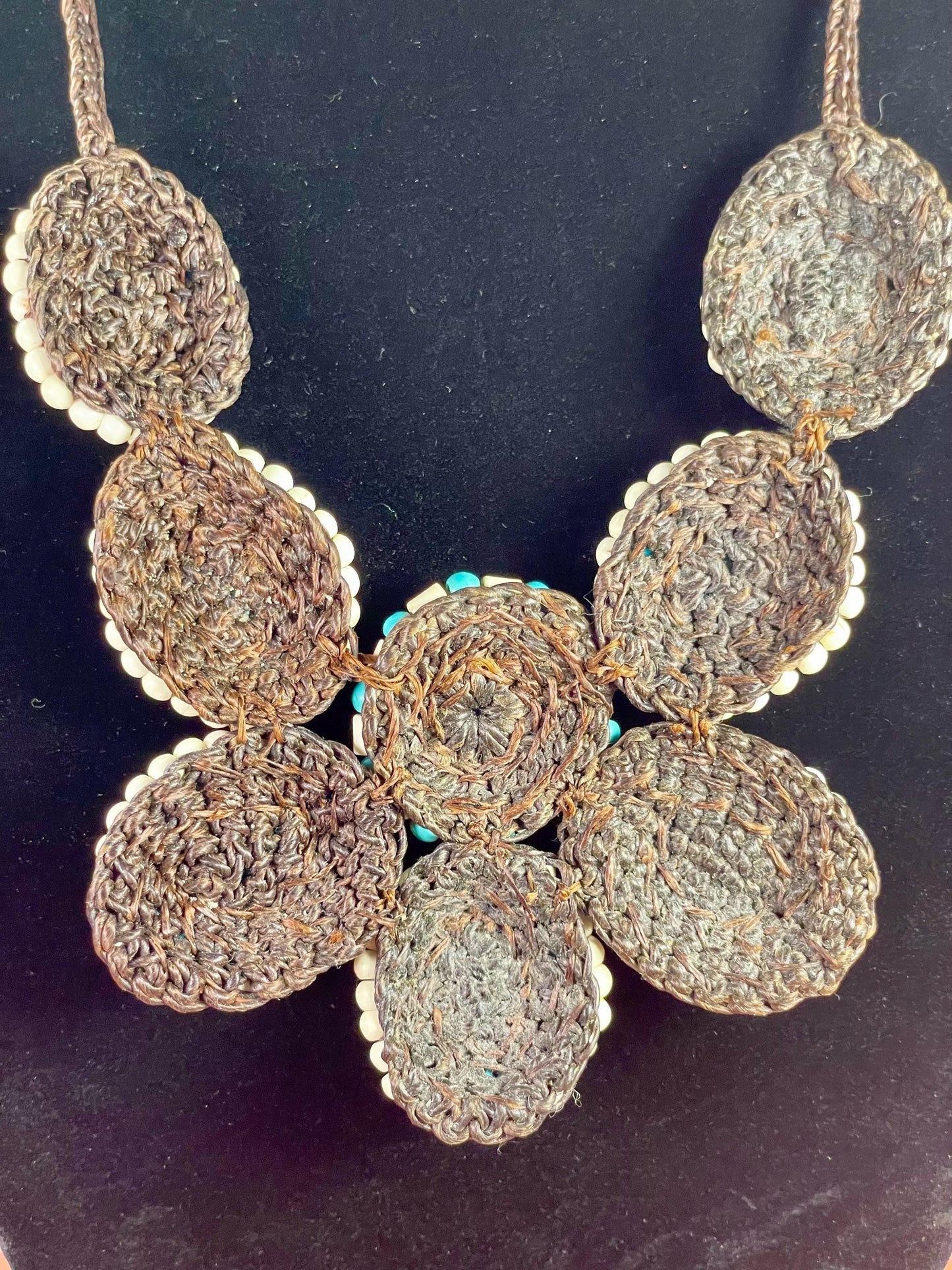 Vintage Crochet and Beaded Necklace