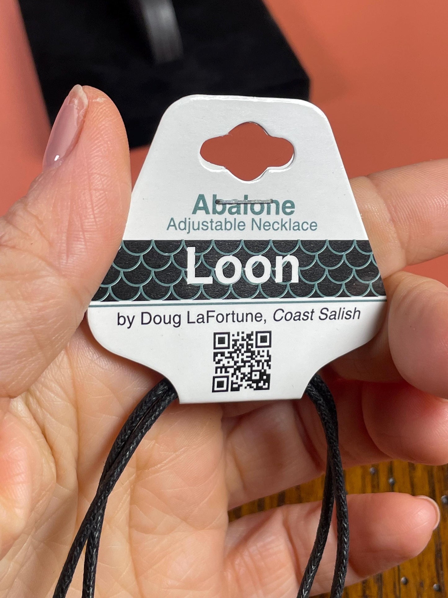 Coast Salish loon by Doug LaFortune with Abalone