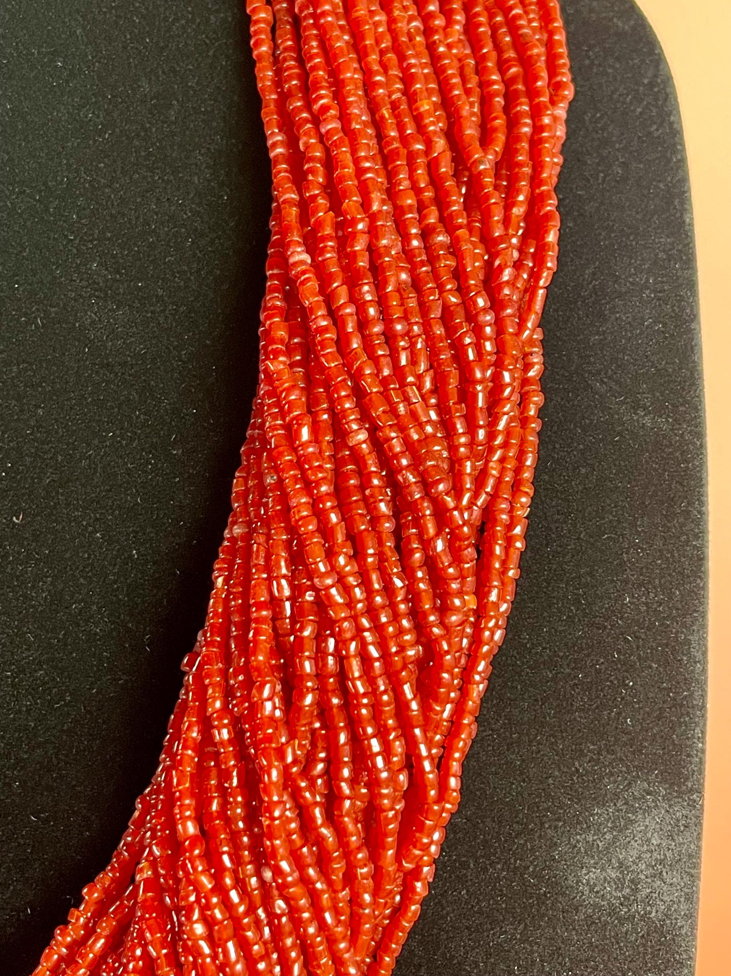 African Beaded Necklace with King George VI coin Button