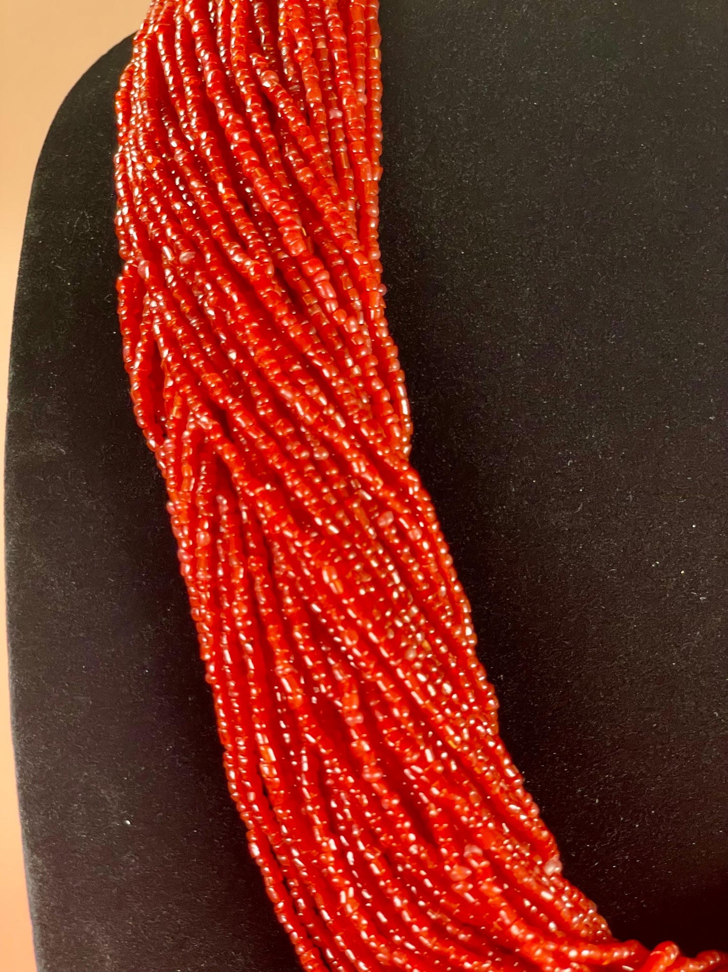 African Beaded Necklace with King George VI coin Button