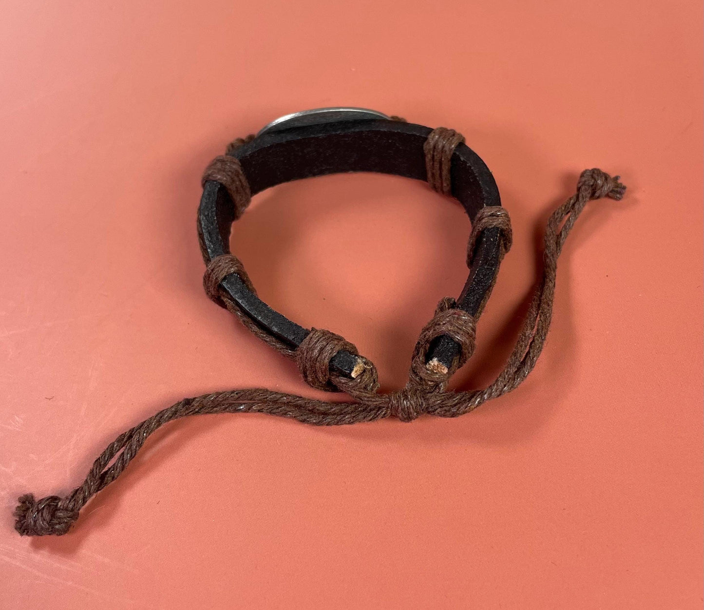 Handcrafted Leather Bracelet with Tribal Eagle Design