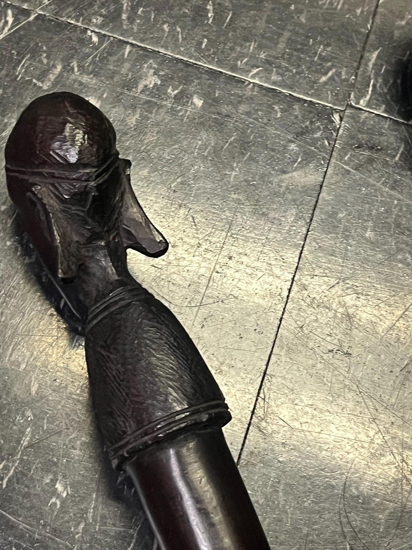 Stunning African Tanzania ebony wood 24 inch dancing Spears 1960s incredible detail and quality  his and hers