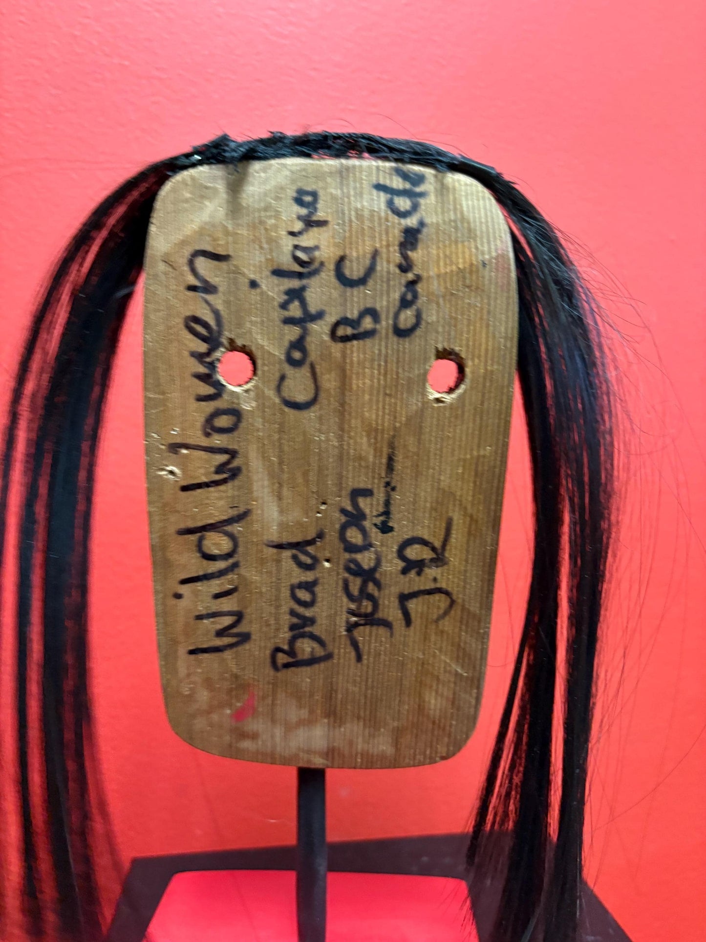 10 tall indigenous first nations, Pacific Northwest coast Brad Joseph jr carved mask on stand great detail- cedar beauty - wow