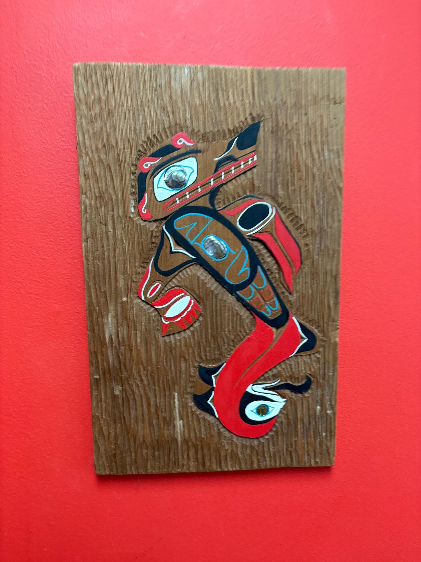 Beautiful 16 x 10 dancing transformation plaque  with abalone  Wonderful detail and imagery  wow