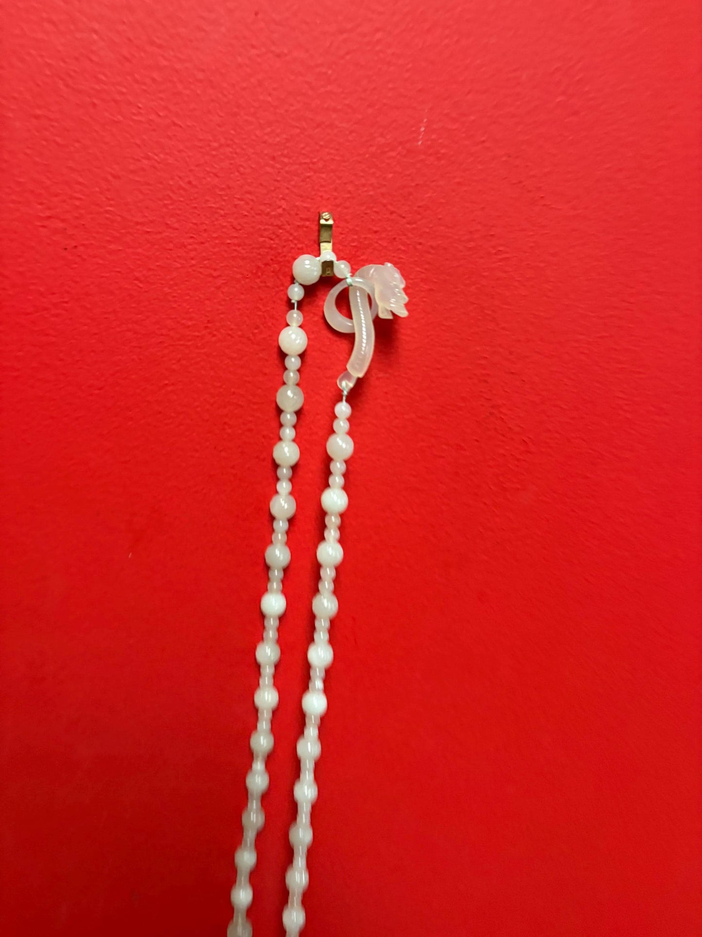 Approx 31  antique  beautiful Chinese jade necklace with dragon pendant clasp stunning  intensely beautiful Jade