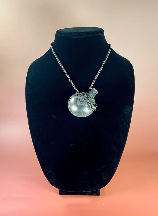 Persian untested silver Snuff Bottle Necklace