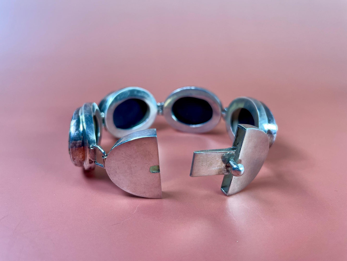 Stunning Native Abalone and Sterling Silver Bracelet