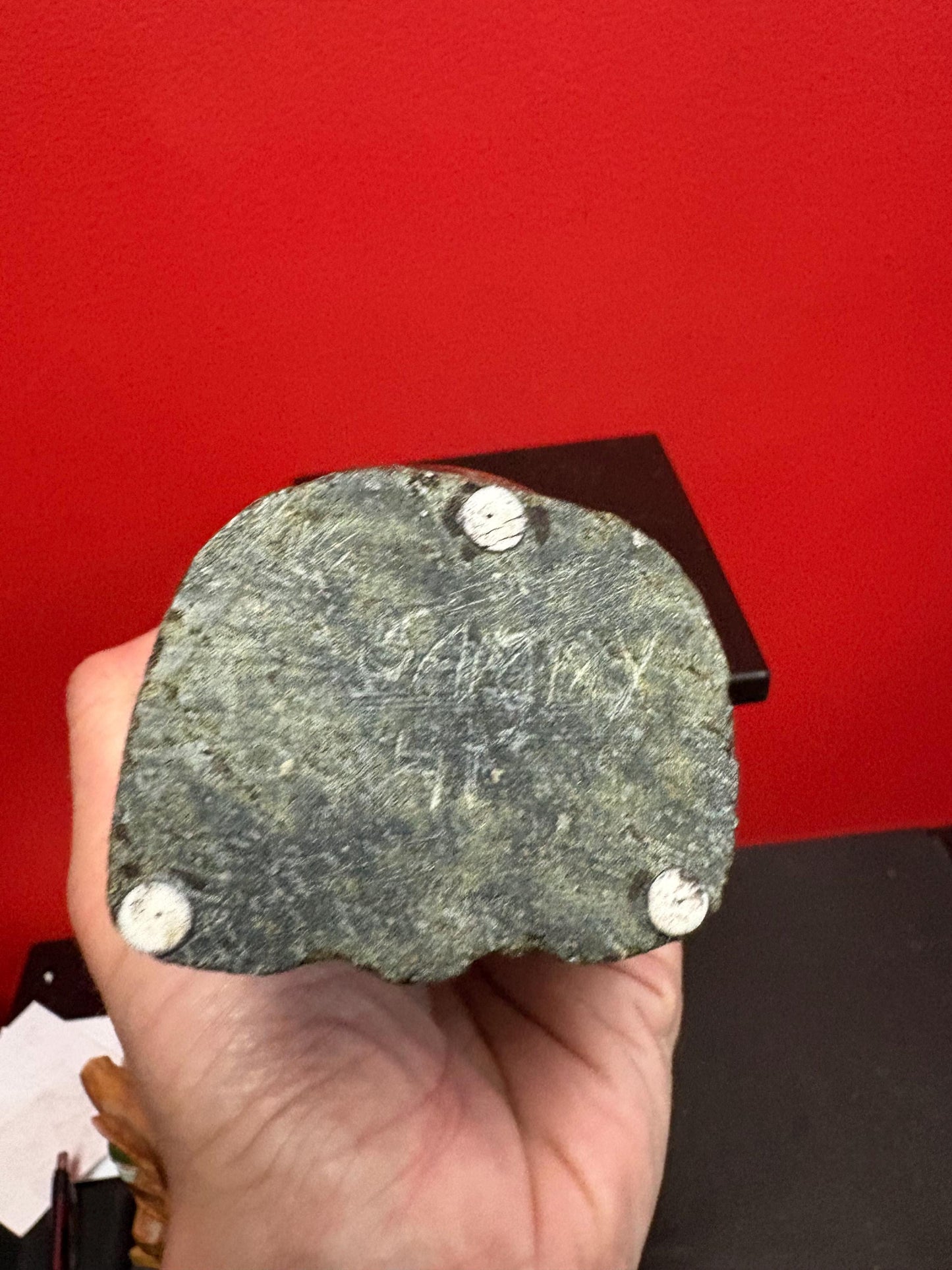 Fabulous signed indigenous Inuit  soapstone statue of a man and child   9 inches tall  great condition and detail  Inuit art