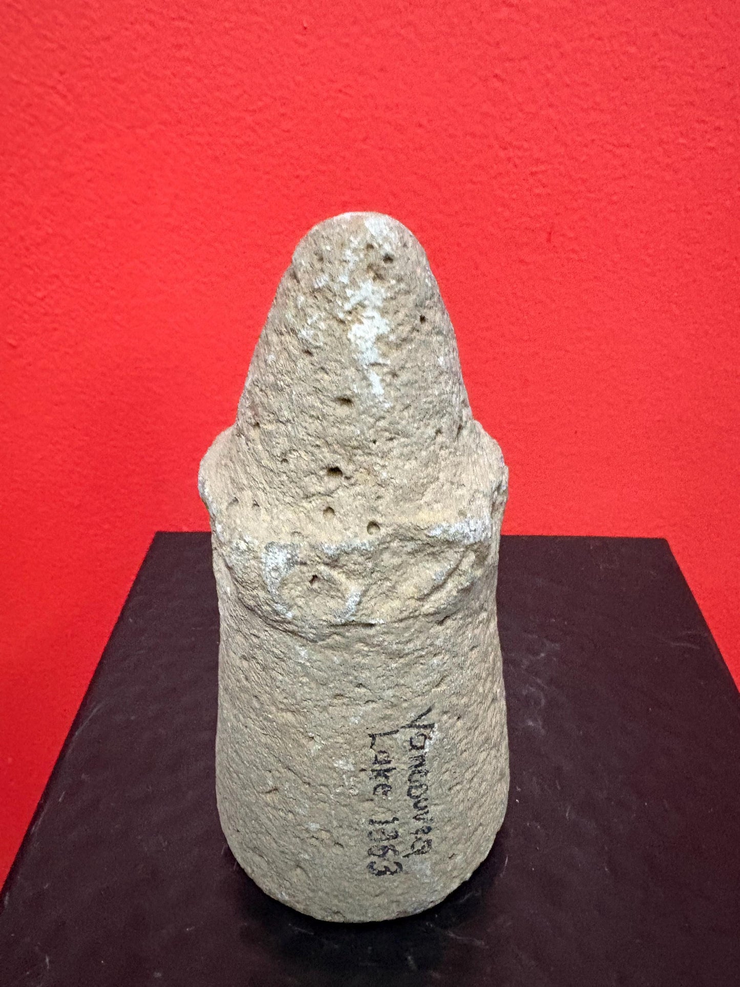 6 inch high authentic antique indigenous first nations Pacific Northwest Coast stone  plummet tool  from Vancouver Island collection