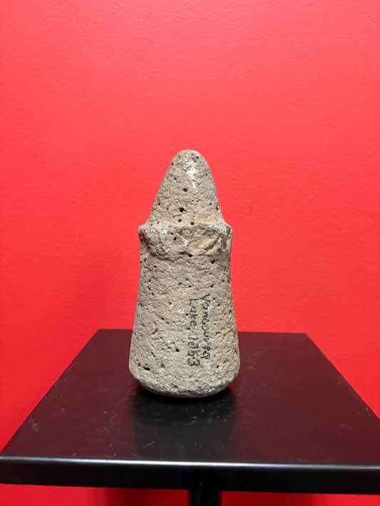 6 inch high authentic antique indigenous first nations Pacific Northwest Coast stone  plummet tool  from Vancouver Island collection